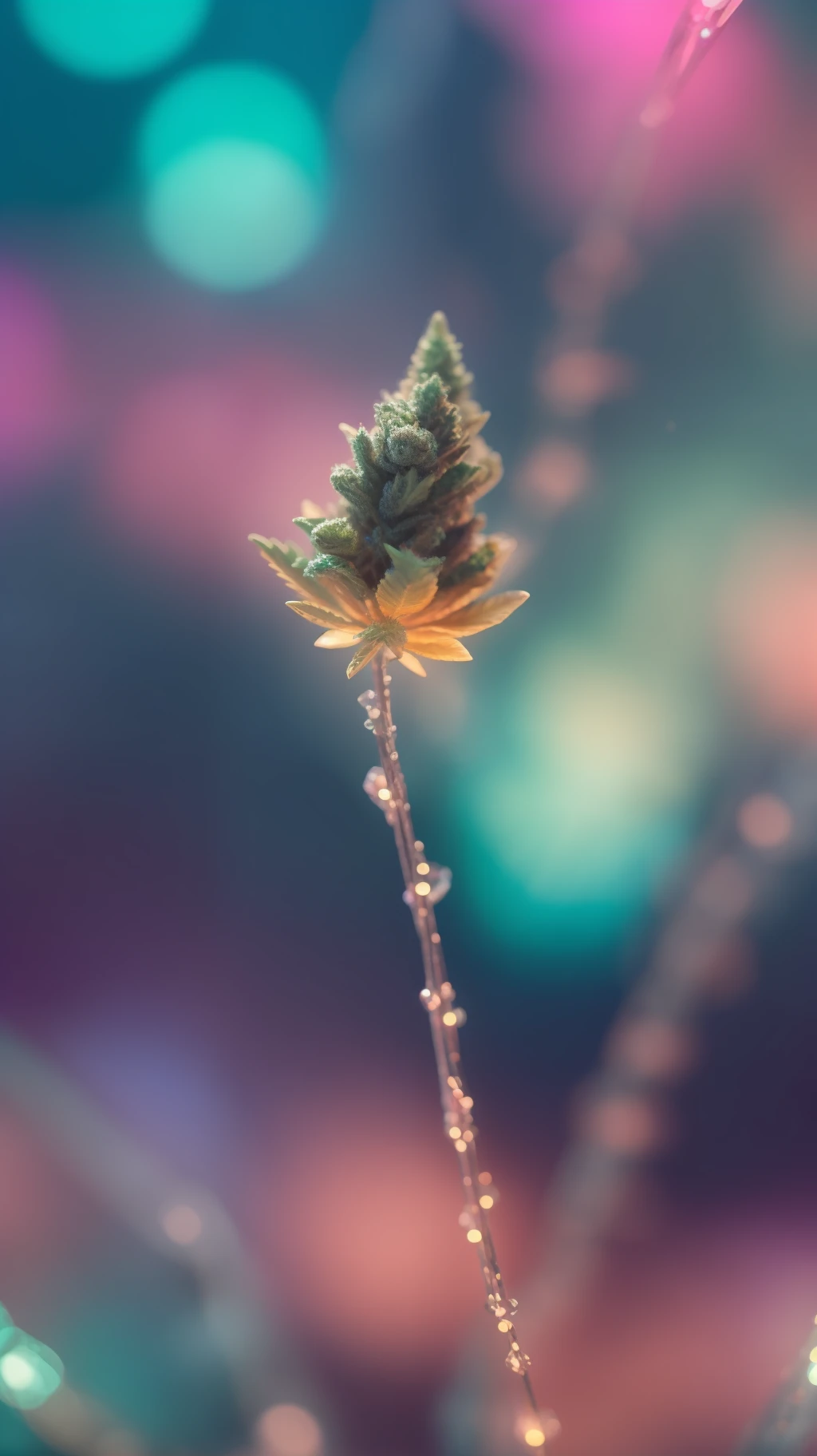 Crystal fantasy, Cannabis, Marijuana, colored, haze, toe-up, neon garland, , countless crystal feathers flutter in the air,
fantasy, galaxy, transparent, shallow depth of field, jade bokeh, sparkling, sparkling, stunning, colourful,
Magical Photography, Dramatic Lighting, photo realism, Ultra Detail, 4K, DOF, High Resolution