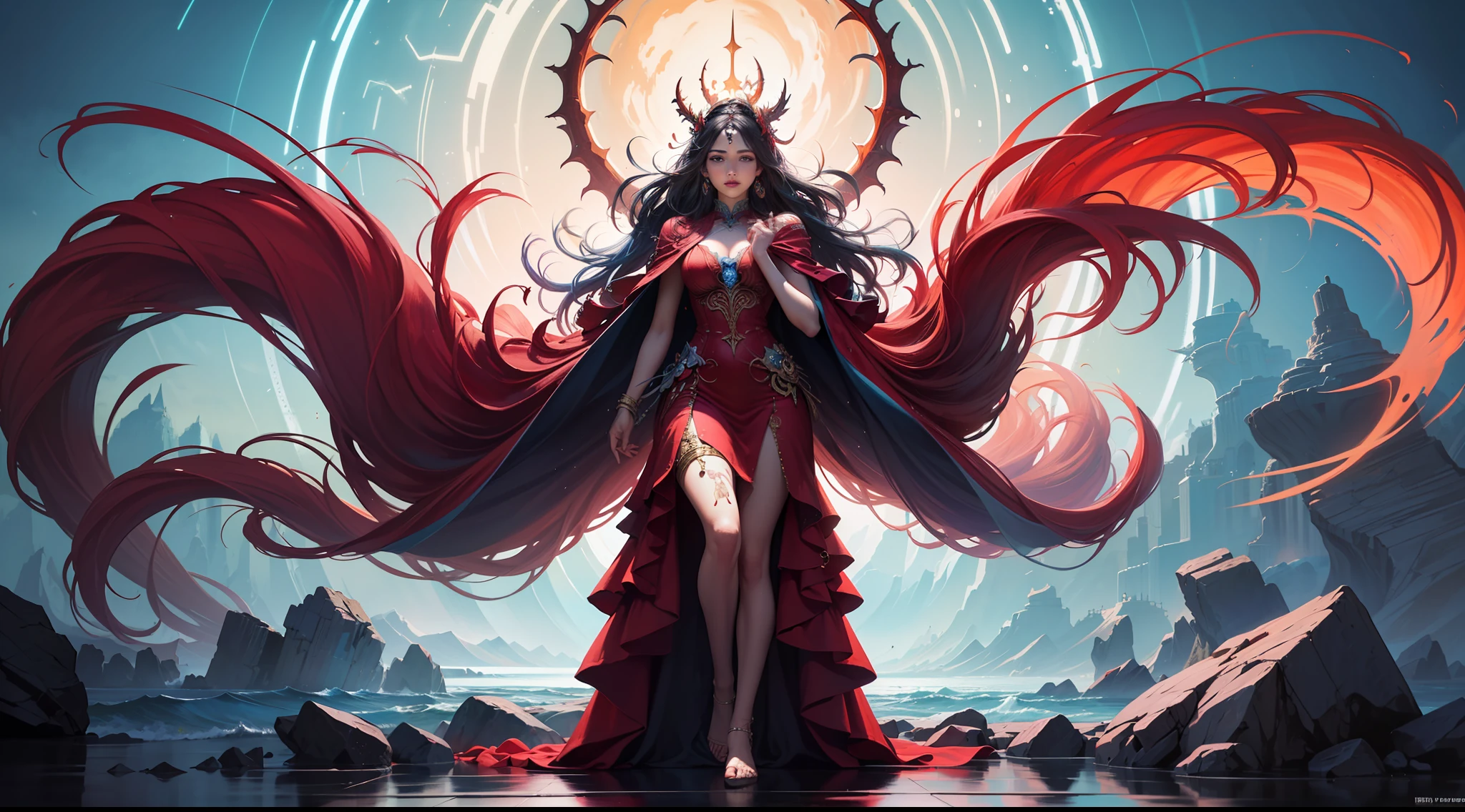 COLORFUL，Master composition，Focus on key people， photorealistc，master masterpiece， prizewinning-winning， bestbestquality， master masterpiece， Hyper detailed， 8K， 极其详细的 CG Unity 8k 壁纸， sophisticated， highly detaild， PhotoRealistic，"Psychedelic painting of a staghorn octopus standing in front of a colorful swirl，Fractal tentacles，Large antlers ，Detailed scales，Smooth and shiny colored skin"，Background of many filled gemstones，Wheels within wheels，Very Detail，light and shadow，wavy，Many-layered，foreground、far view、fractal thunder dan mumford，Dammford and Alex grey style，Psychedelic surrealist art，Surrealist psychedelic design，dream art style，Illusion psychedelic art，Infinite psychedelic waves，inspired by Cyril Rolando (Cyril Rolando)，Authentic ripple structure，psychedelic art style，psychedelic art，psychedelic illustration，zentangle，Mandala，colourised，（PhotoRealistic：1.4），