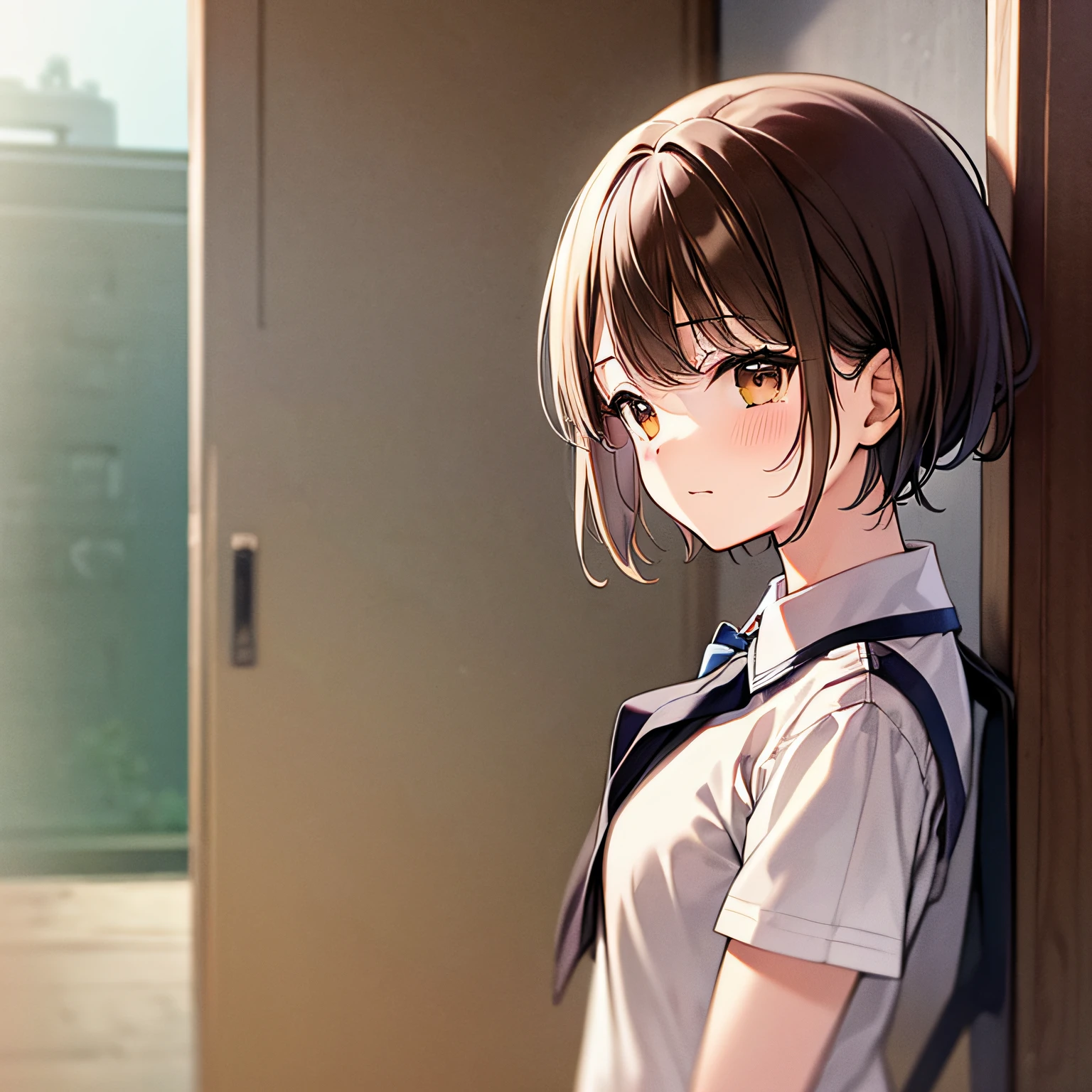 kurikoma komaru,solo,1girl,upper body,brown hair