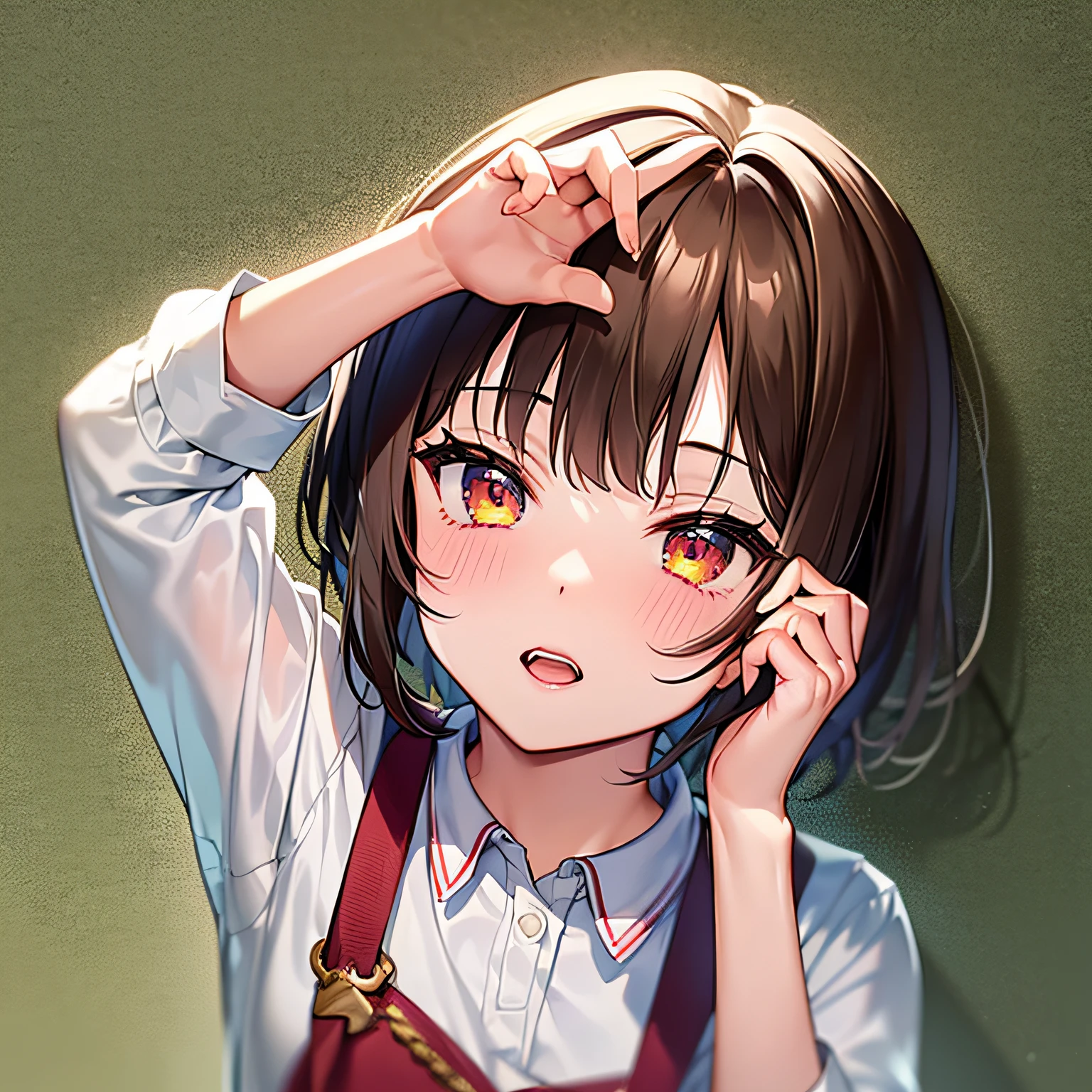 kurikoma komaru,solo,1girl,upper body,brown hair
