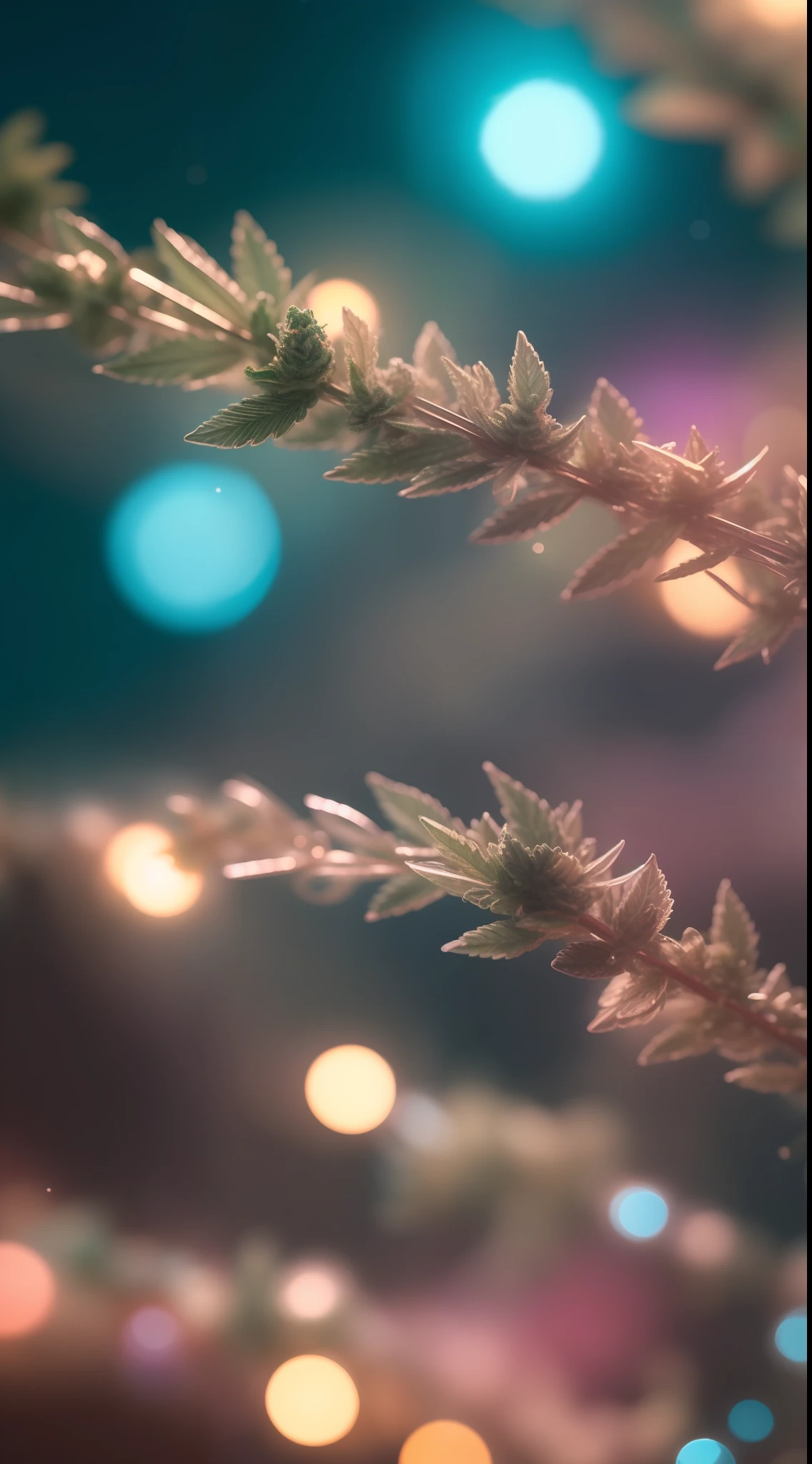 Crystal fantasy, Cannabis, Marijuana, colored, haze, toe-up, neon garland, , countless crystal feathers flutter in the air,
fantasy, galaxy, transparent, shallow depth of field, jade bokeh, sparkling, sparkling, stunning, colourful,
Magical Photography, Dramatic Lighting, photo realism, Ultra Detail, 8K, DOF, High Resolution