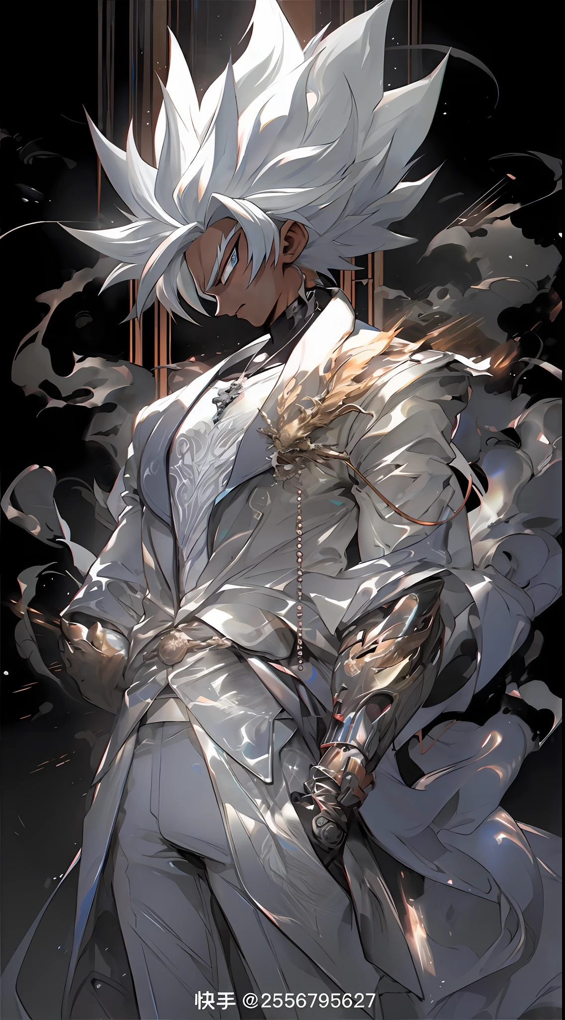 anime character with white hair and white outfit holding sword, Handsome guys in Demon Slayer Art, detailed anime character art, a silver haired mad, anime wallaper, key anime art, anime epic artwork, detailed key anime art, clean detailed anime art, white haired deity, anime character art, detailed digital anime art, detailed anime artwork, highly detailed exquisite fanart, from arknights