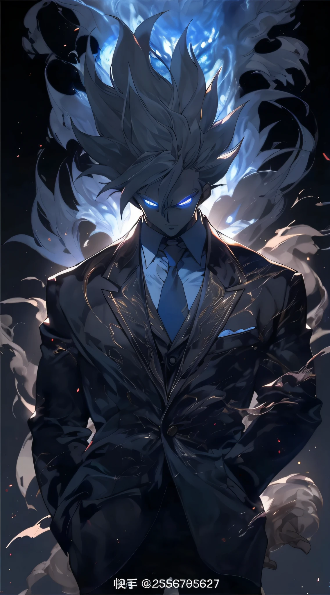 Anime characters wear suits and ties,Blue light glows from the mouth, 4k anime wallpaper, anime wallaper, badass anime 8 k, epic anime style, hd anime wallaper, anime wallpaper 4 k, anime wallpaper 4k, tall anime guy with blue eyes, dapper dream demon, anime epic artwork, Handsome guys in Demon Slayer Art