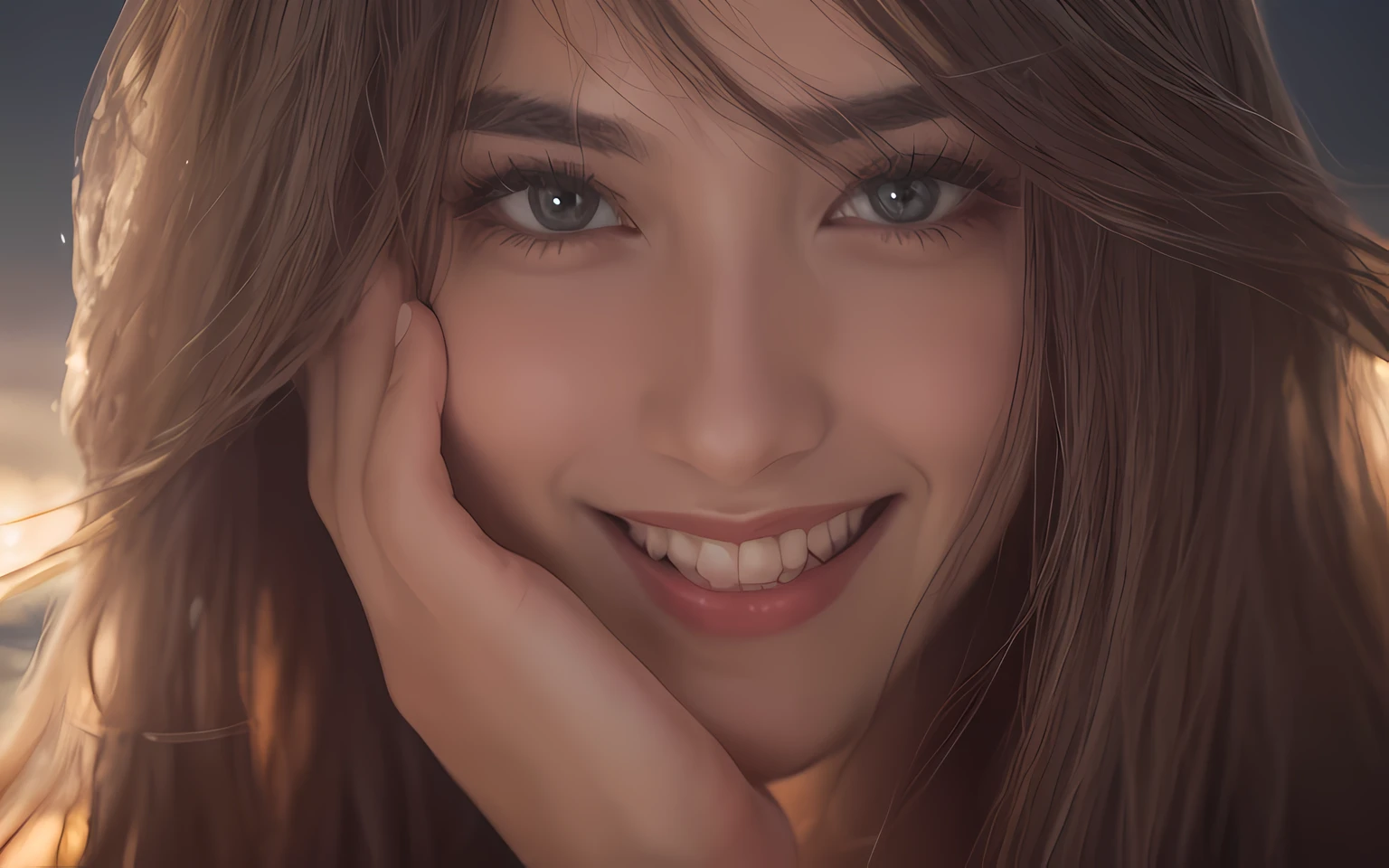 vestida, (foto realista: 1.4), (hiper realista: 1.4), (realista: 1.3), (smoother lighting: 1.05), (increase the quality of cinematic lighting: 0.9), 32K, 1 garota, garota de 20 anos, realistic lighting, luz de fundo, luz no rosto, radius trace, (luz brilhante: 1.2), (aumentar qualidade: 1.4), (pele com textura real de melhor qualidade: 1.4), olhos pink, olhos finamente detalhados, rosto finamente detalhado, olhos finamente qualitativos (cansados, sonolentos e satisfeitos: 0.0), cabelos multicolorido, seios grandes, corpo molhado de suor, trajando langerie sensual, close-up do rosto, camisa transparente, aparecendo a langerie. (Aumentar o humor da linha do corpo: 1,1), (Aumentar a beleza da textura da pele: 1,1), Ao fundo praia e ondas, noite estrelada.