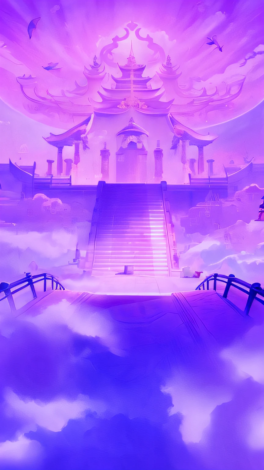 anime scenery of a stairway leading to a temple in the sky, cloud palace, heaven background, temple background, background artwork, palace floating in heaven, vaporwave wallpaper environment, background art, light kingdom backdrop, entrance to ethereal realm, arena background, vaporwave mansion, matte painting arcane dota pixar, heaven gate, vaporwave lighting style, !dream concept art --auto