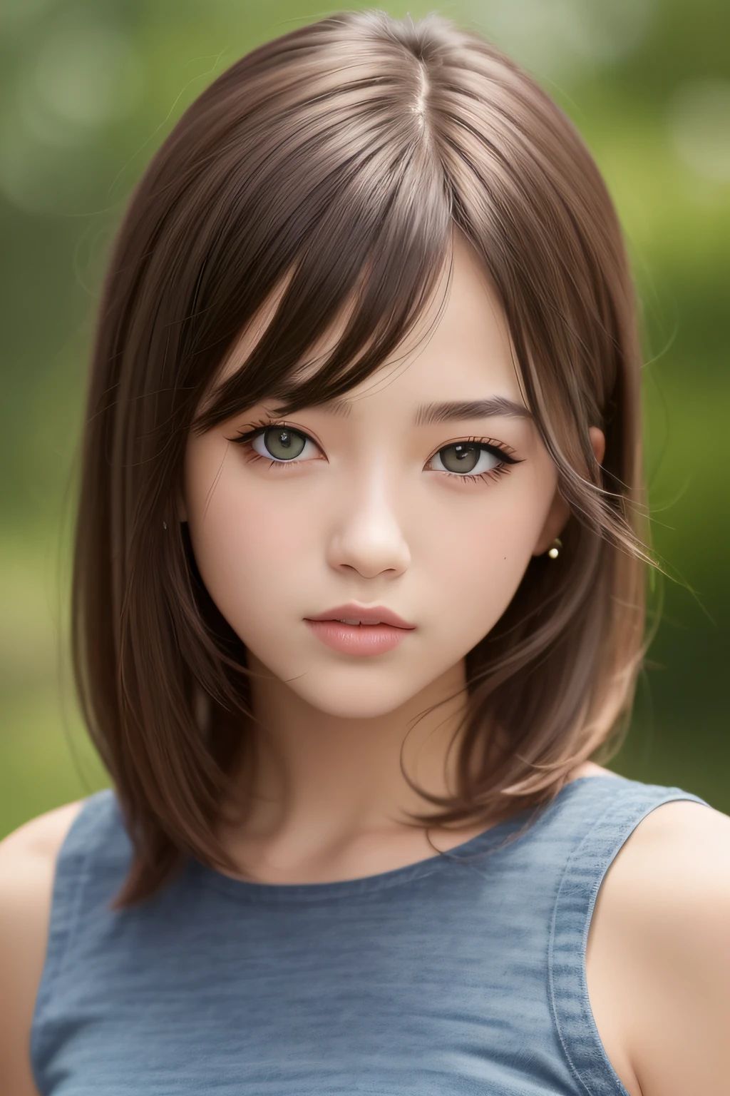 the best quality t,cute girls,Midi Hair,Ultrahigh Resolution,(photorealistic:2.0),1girl,master masterpiece,Frontal avatar,Among the flowers,HyperRealistic