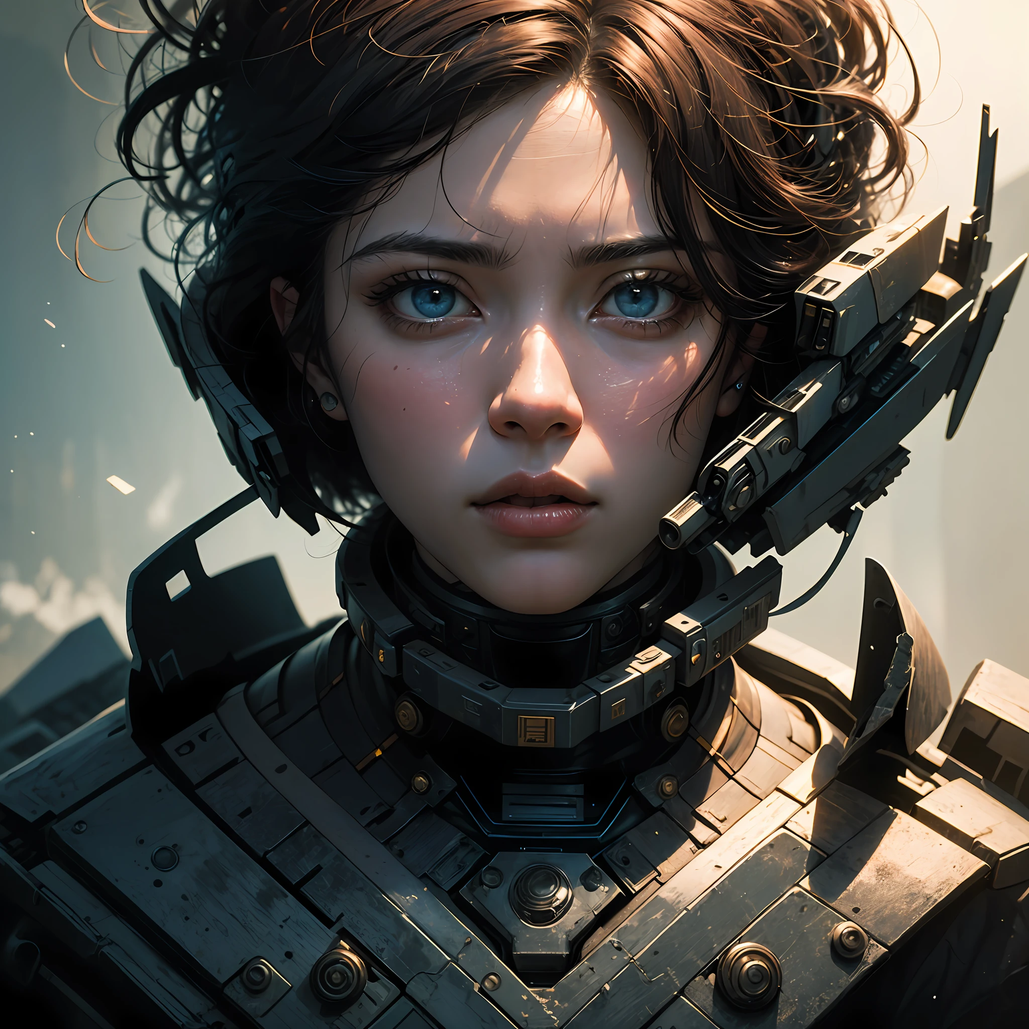 master masterpiece,超清画质8K,A masterpiece,A guy,Delicate portrayal of facial features,Delicate eye portrayal,Delicate colored hair,Dark series,total body,Projection of light,A sense of oppression,Slightly mecha style,Just returned from the battlefield,The final winner --auto