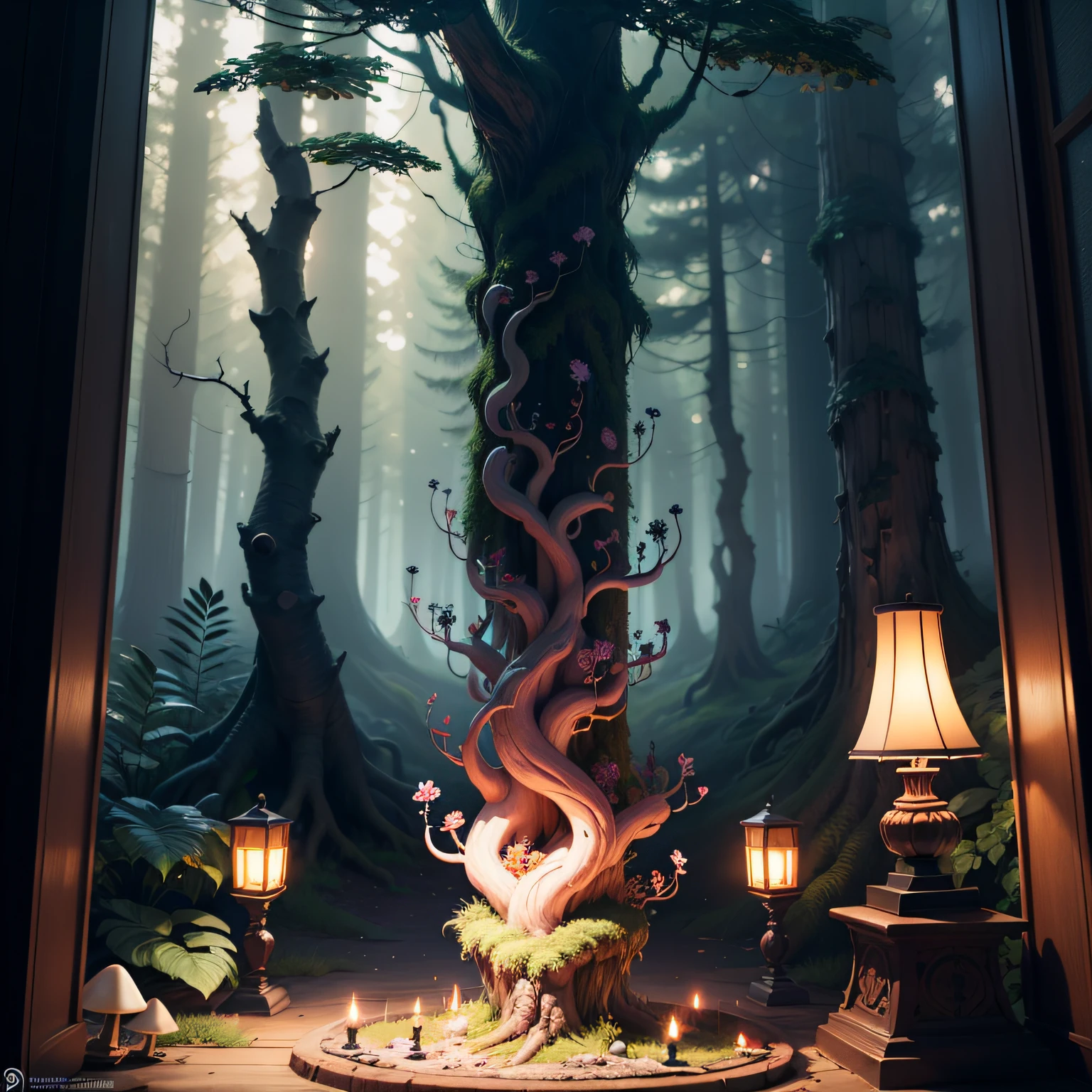 masterpiece, best quality, high quality,extremely detailed CG unity 8k wallpaper, An enchanting and dreamy scene of a fantasy forest, with towering trees, glowing mushrooms, and hidden fairy glens, creating a sense of mystique and enchantment, artstation, digital illustration, intricate, trending, pastel colors, oil paiting, award winning photography, Bokeh, Depth of Field, HDR, bloom, Chromatic Aberration ,Photorealistic,extremely detailed, trending on artstation, trending on CGsociety, Intricate, High Detail, dramatic, art by midjourney --auto