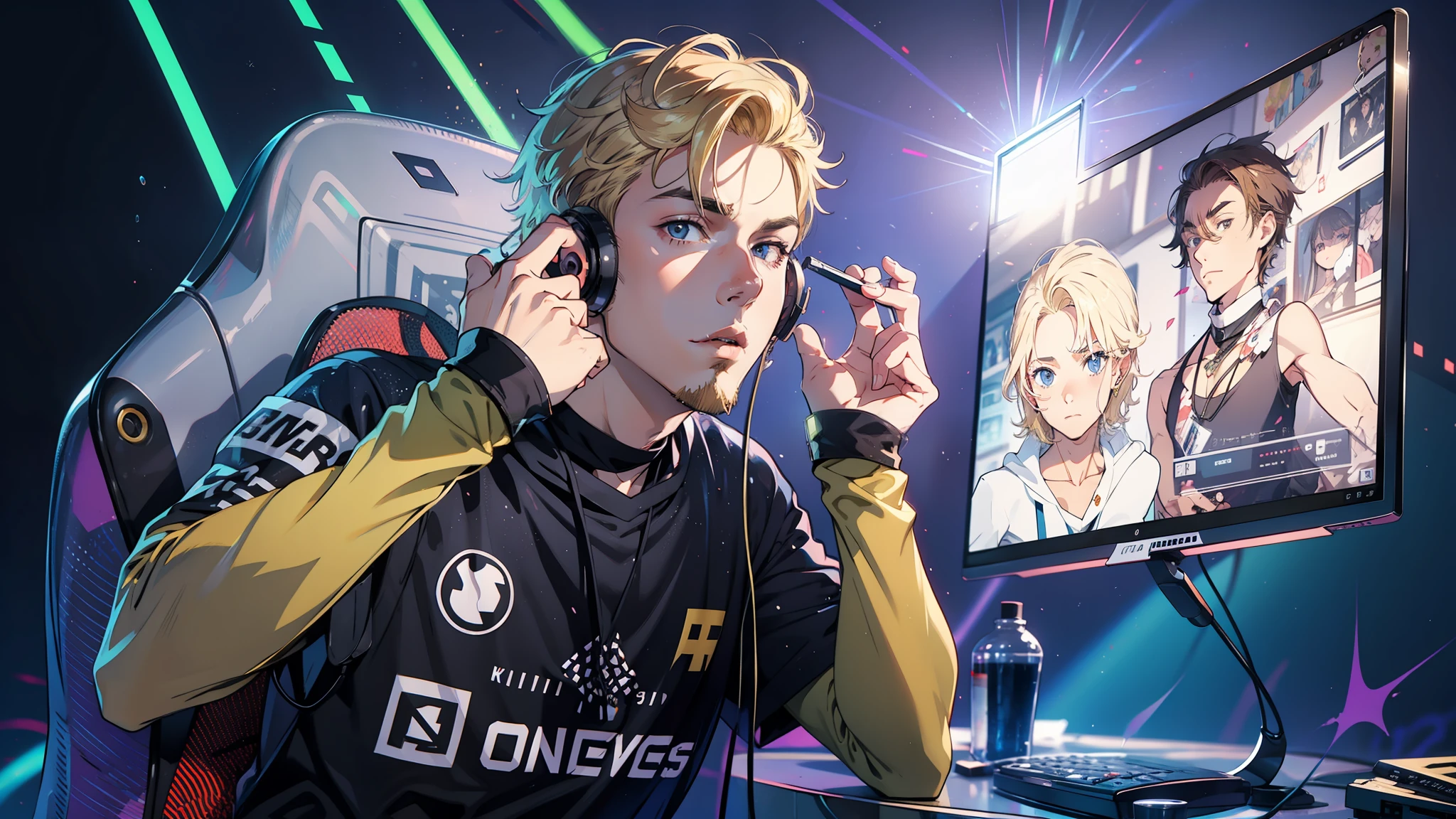 Blonde beardless young man