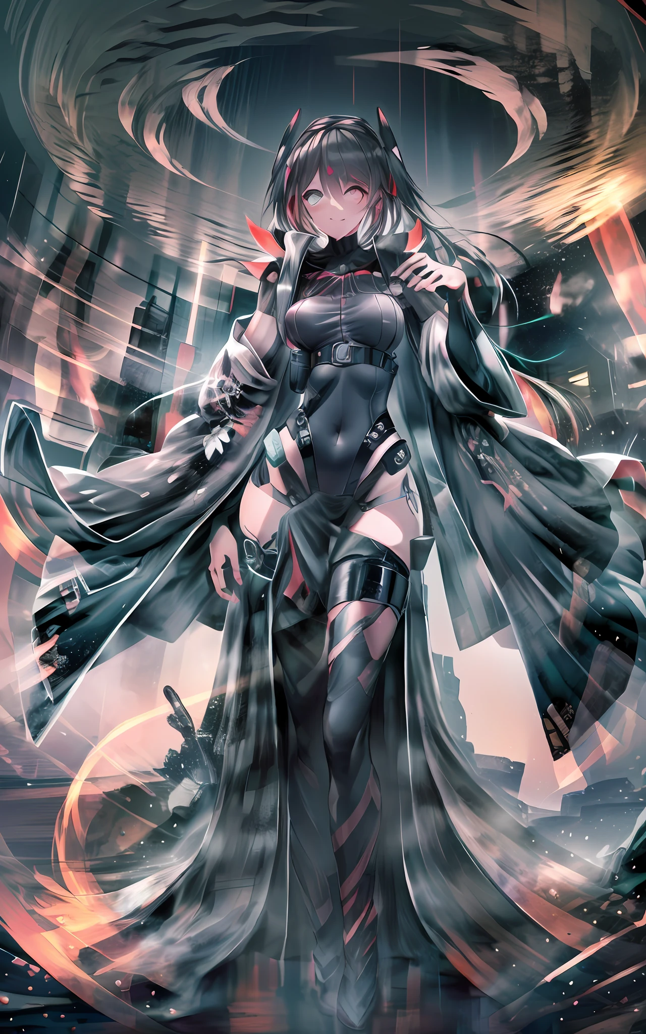 Invocadora descalza levitando en negro-Dark witch robes of hair and cloaked arms raised over a broken earth Bright lava light from beneath the asteroid field , (rocas dentadas, rocas y escombros disparados al aire: 1.3) (Tormenta de escombros de polvo ventoso: 1.1) Volumetric fog Z-Niebla de trazado de rayos Pasar luz brillante desde abajo, (Obra maestra) (mejor calidad) (detallado) (8K) (Cinematic lighting) (Sharp focus) (intrincado), ((( cuerpo completo))), (((pose modelo)))