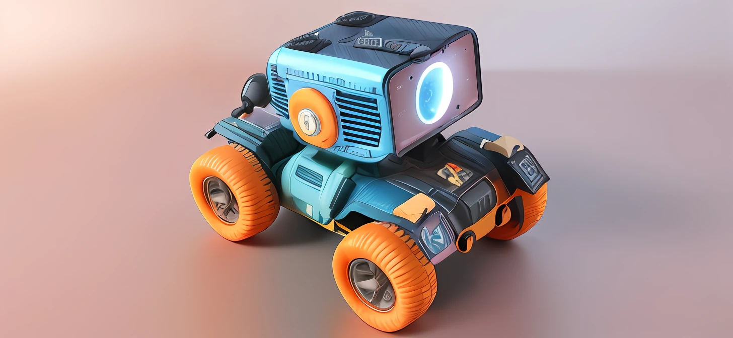 Close-up of toy car with camera,Gundam color,Simple pattern,Top angle view,,toy design,,new vehicle,,,toy commercial photo,2 0 2 2