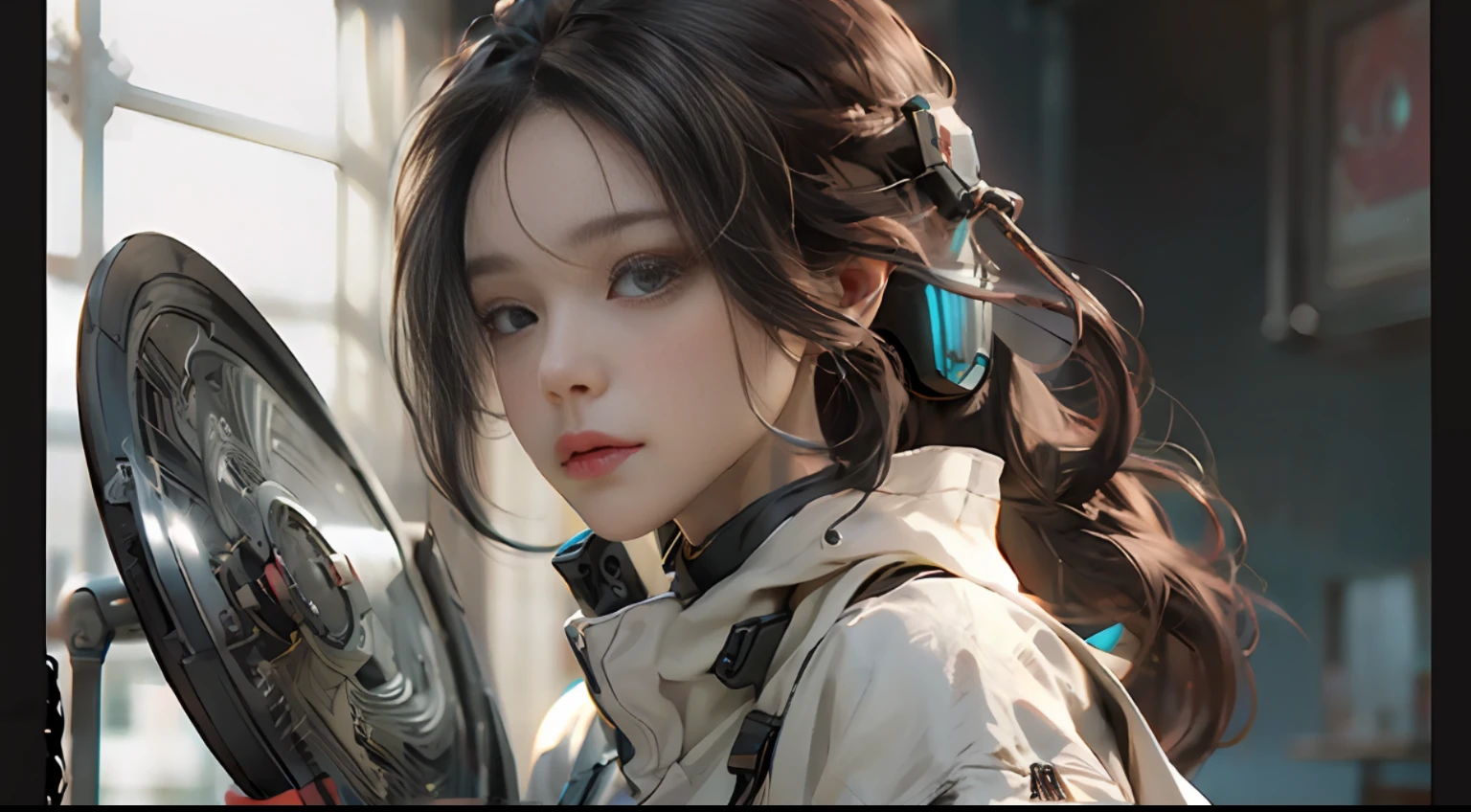 ((Best quality)), ((masterpiece)), (detailed:1.4), 3D, an image of a beautiful cyberpunk female,HDR (High Dynamic Range),Ray Tracing,NVIDIA RTX,Super-Resolution,Unreal 5,Subsurface scattering,PBR Texturing,Post-processing,Anisotropic Filtering,Depth-of-field,Maximum clarity and sharpness,Multi-layered textures,Albedo and Specular maps,Surface shading,Accurate simulation of light-material interaction,Perfect proportions,Octane Render,Two-tone lighting,Wide aperture,Low ISO,White balance,Rule of thirds,8K RAW,