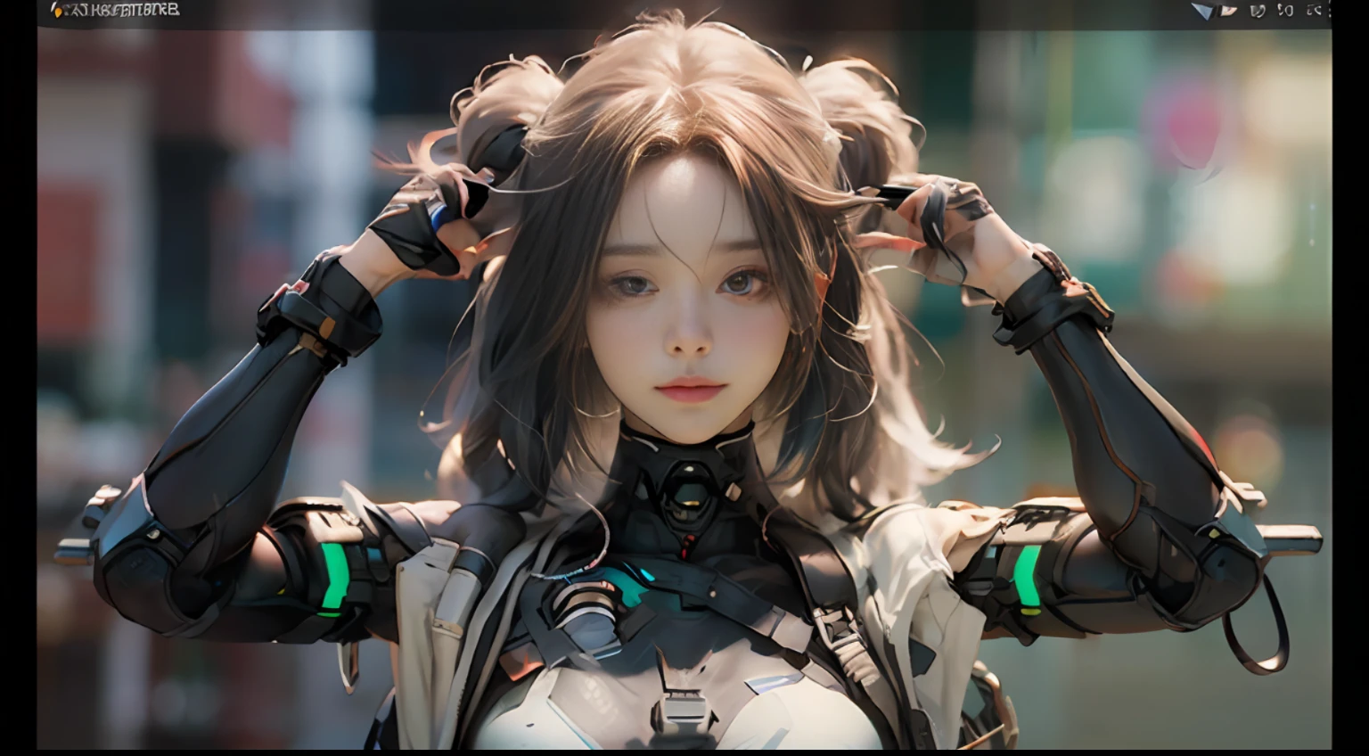 ((Best quality)), ((masterpiece)), (detailed:1.4), 3D, an image of a beautiful cyberpunk female,HDR (High Dynamic Range),Ray Tracing,NVIDIA RTX,Super-Resolution,Unreal 5,Subsurface scattering,PBR Texturing,Post-processing,Anisotropic Filtering,Depth-of-field,Maximum clarity and sharpness,Multi-layered textures,Albedo and Specular maps,Surface shading,Accurate simulation of light-material interaction,Perfect proportions,Octane Render,Two-tone lighting,Wide aperture,Low ISO,White balance,Rule of thirds,8K RAW,