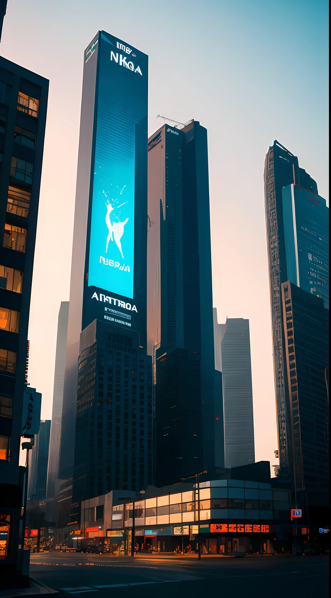 Obra-antes, Uma megaestrutura futurista, como uma torre corporativa gigantesca, with reflective glass panels and hologram ads projected onto its façade., noite, aesthetic cyberpunk, very detailed lighting, dramatic, arte digital tendência em Artstation 8k HD de alta definição detalhado realista, detalhado, textura da pele, hiper detalhado, textura de pele realista, armadura, melhor qualidade, ultra alto nada, (fotorrealista: 1.4), hight resolution, detalhado, Foto crua, Afiado Re, por Lee Jeffries Nikon D850 Film Fotografia de Stock 4 Kodak Portra 400 Camera F1.6 Lens Rich Colors Hyper Realista Textura realista Iluminação dramatic UnrealEngine tendência em ArtStation Cinestill 800