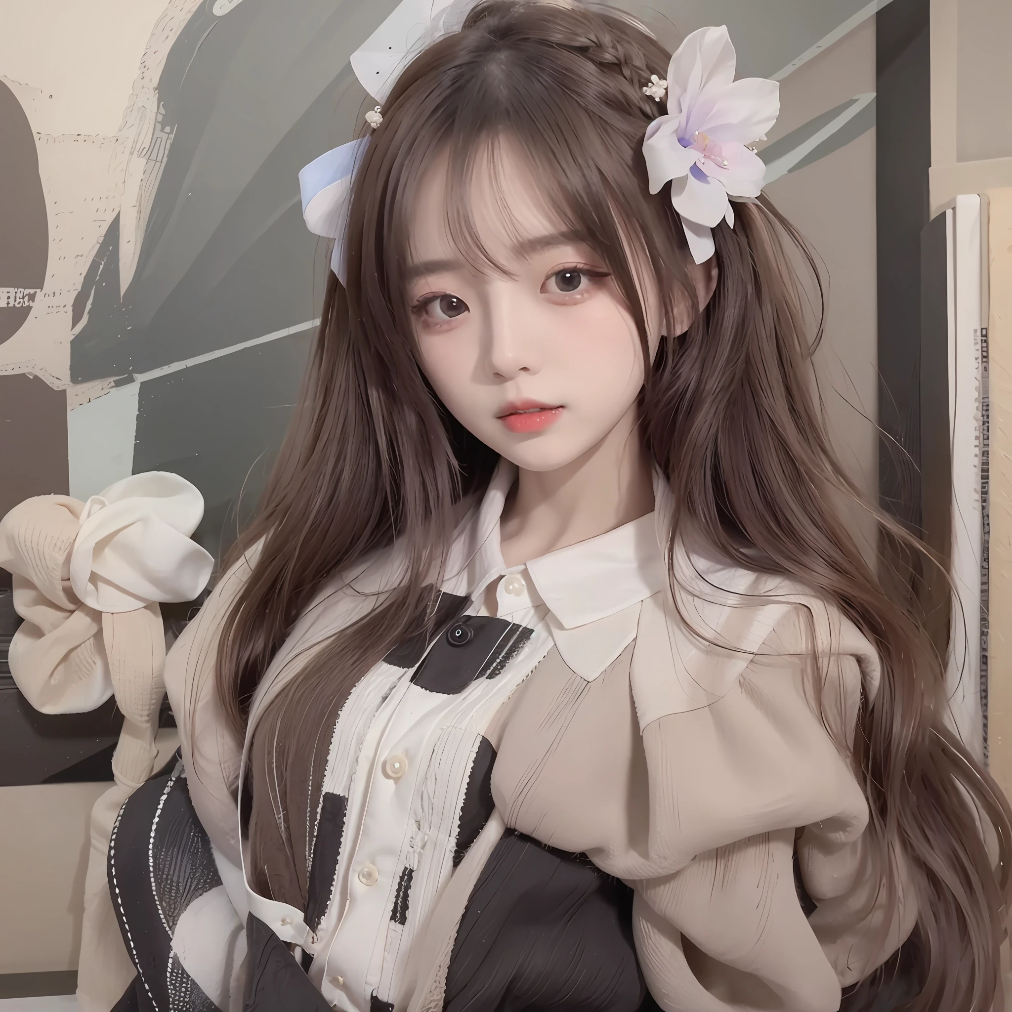 8k, RAW photo, best quality, masterpiece:1.2), yjnn, a girl, 3d, ultra-detailed,asian, bangs, bow, chest, brown_eyes, brown_hair, lips, long_hair, long_sleeves, looking_at_viewer,master masterpiece, The Highest Quality, 1女の子, solo, Voxel art,
nuclear power plant、Caucasian girl、
Ivory hair、Mauve eyes、disturbance、Precise iris depiction,looking at the viewer with a calm and goddess-like happiness, ,Super beautiful background drawn by WLOP,
,Super beautiful background drawn by WLOP,


ridiculously long hair、low twin tails、
Cake Dress、Trim Dresses、
ribbons、Plant Hair Ornament、pearls、Arm cuffs、
classical, middle ages, noble