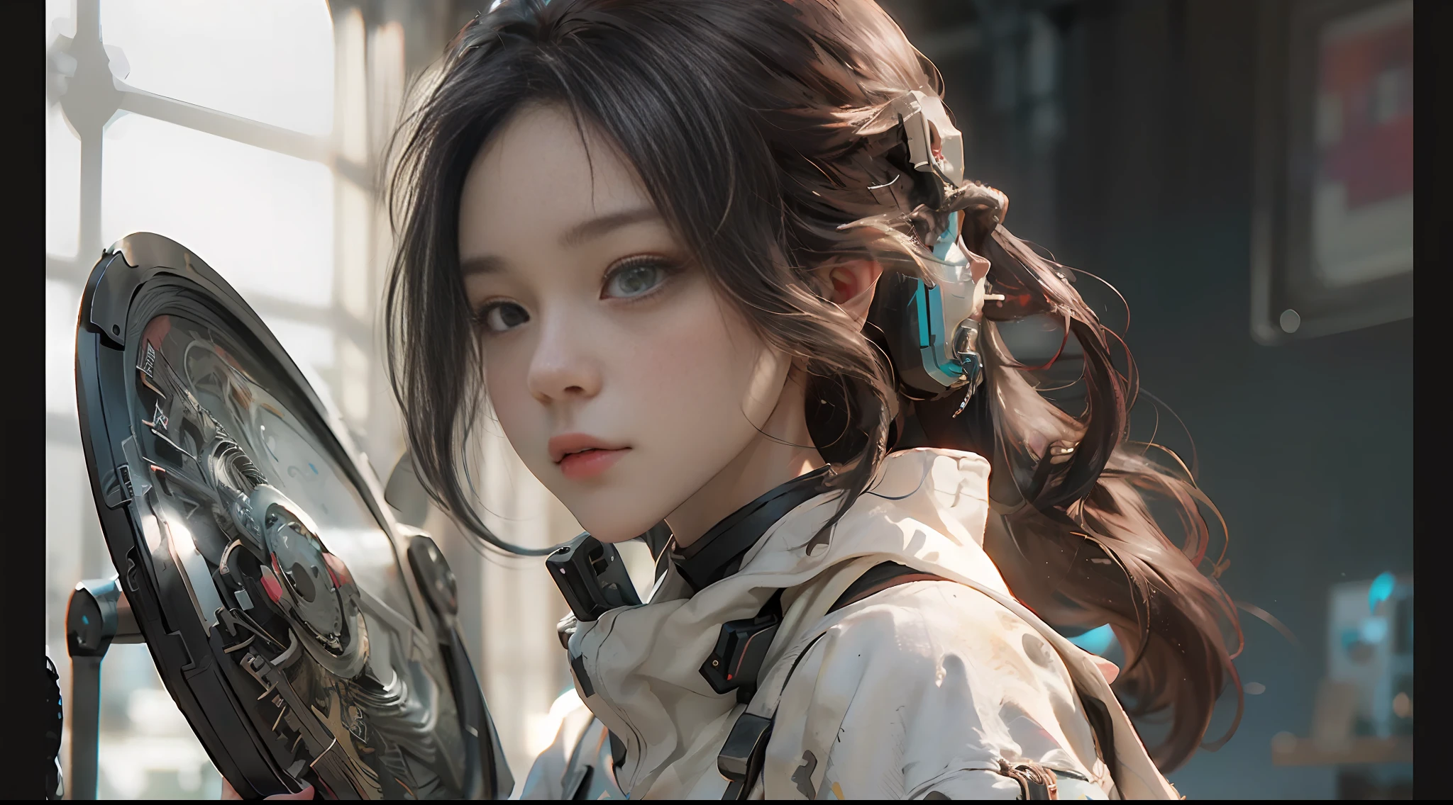 ((bestbestquality)), ((master masterpiece)), (Detail:1.4), 3D, A beautiful cyberpunk female image,HDR(high dynamic range),ray traced,NVIDIA RTX,Super-Resolution,Unreal 5,Subsurface scattering、pbr texturing、Postprocess、Anisotropic Filtering、depth offield、Maximum Clarity and Clarity、Multilayer texture、Albedo and Specular map、Surface coloring、Mitsu-Accurate simulation of material interactions、Perfect Scale、Octane Render、Two-color light、large aperture、low ISO、white balance、Rule of Thirds、8K RAW、Hair details