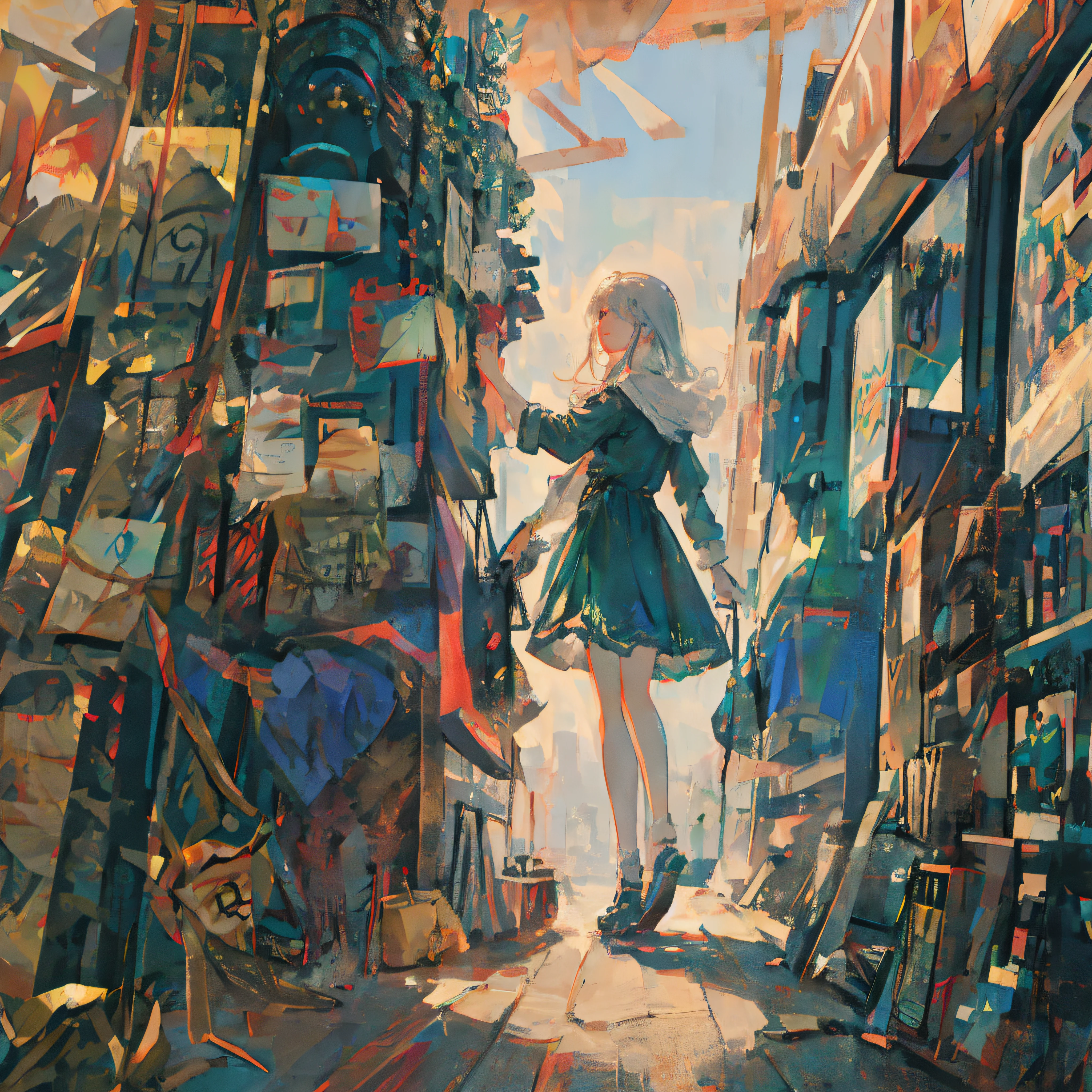 (1女孩),gotic,White Hair,Gorgeous and fussy clothes,gotic,Flight,The blue,(colorful)
Bold brushstrokes,Gradient blending,Motion fuzzy,Sparkling textures,dynamic compositions,Atmospheric Perspective,impressionism,steam punk
(master masterpiece), (BestQuality), breathtaking, (Beautiful Detail Eyes), (fine Detail), depth offield, Extremely Detailed CG, Original, extremely detailed wallpaper, (vivid colour), cinematic Lighting, (colorful),Gypsy style