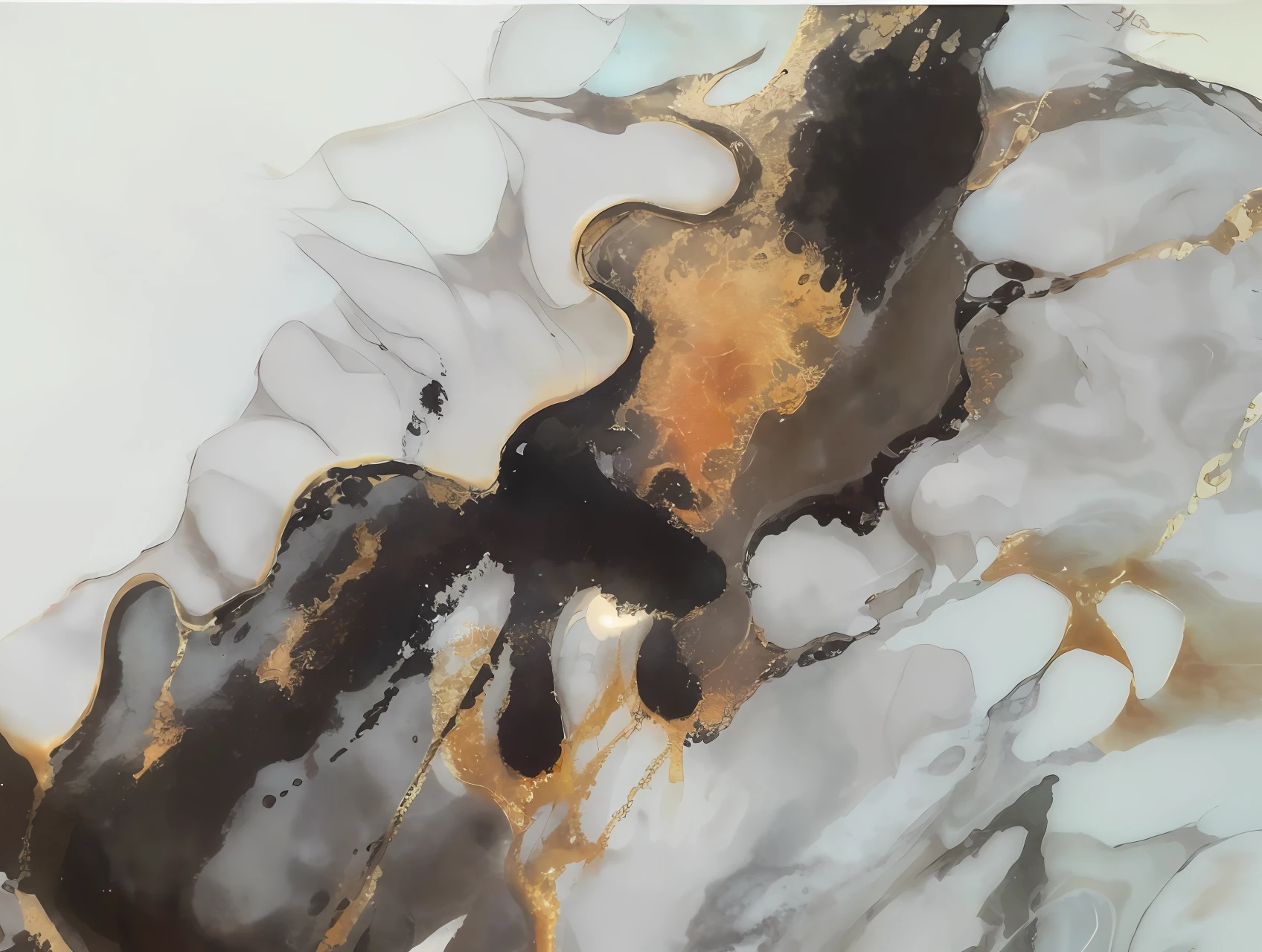 a close up of a black and gold marble slab with a white background,gilded marbled paper background,marble and hint gold,liquid golden and black fluid,heavenly marble,liquid marble fluid painting,,black gold ink dripping,marbling effect, --auto