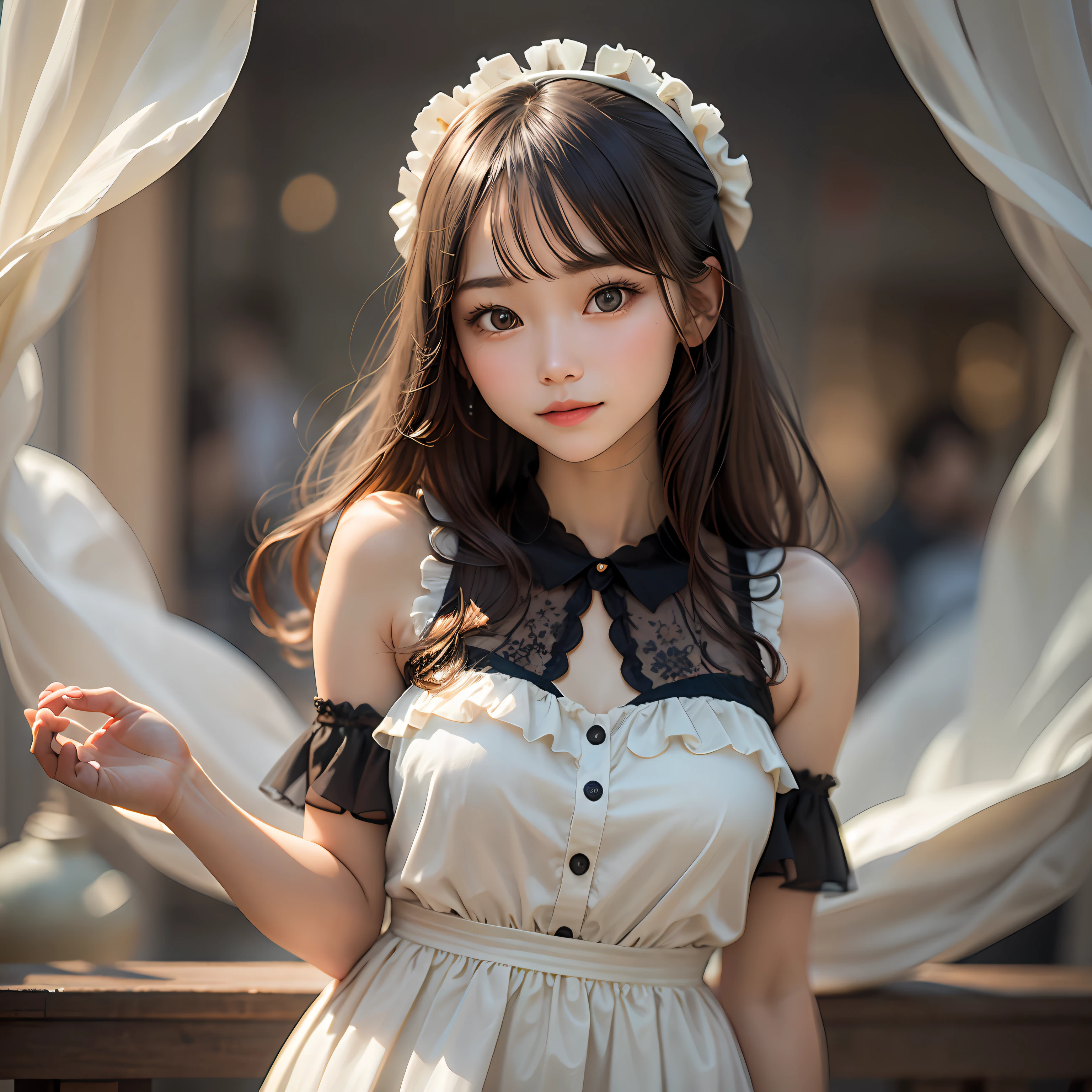 high resolution,
one beautiful young woman,
(soft saturation:1.3), (fair skin:1.2),
(ultra-detailed background, detailed background), bokeh,
BREAK

smiling girl portrait.,
When viewed from the front, the composition is symmetrical,
looking straight at you with serious eyes,
BREAK

indoors, sunshine, strong light, front lighting,
(teenage:1.3), (upper body:1.2),
BREAK

wearing a frilled dress, (summer dress),

angle from the front,
looking at viewer,
dynamic pose

russian