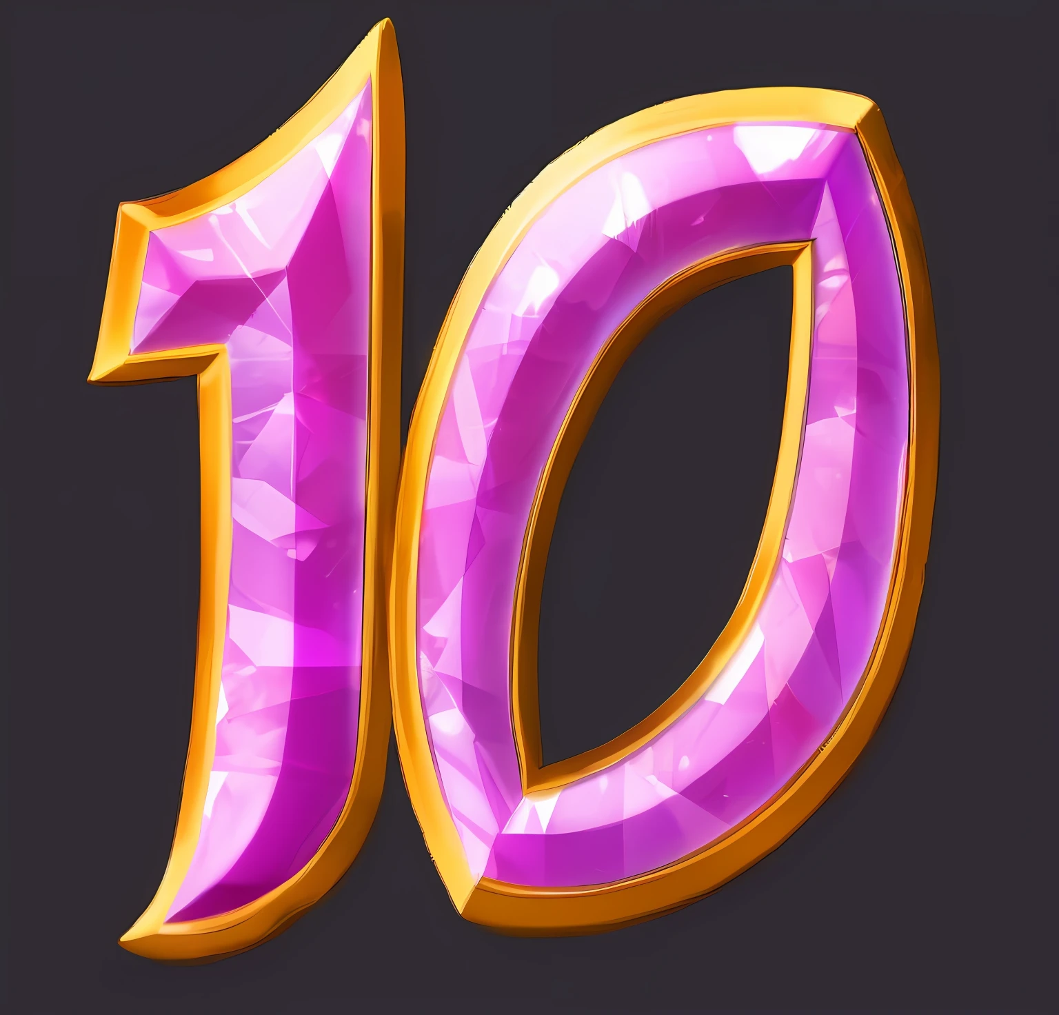 紫色和金色数字10的特写, 3 d icon for mobile game, game icon asset, game icon stylized, game icon, may 1 0, isometric game asset, Game assets, online casino logo, golden number, 1 0, 10, fantasy game spell icon, fantasy game spell symbol, 10k, character icon