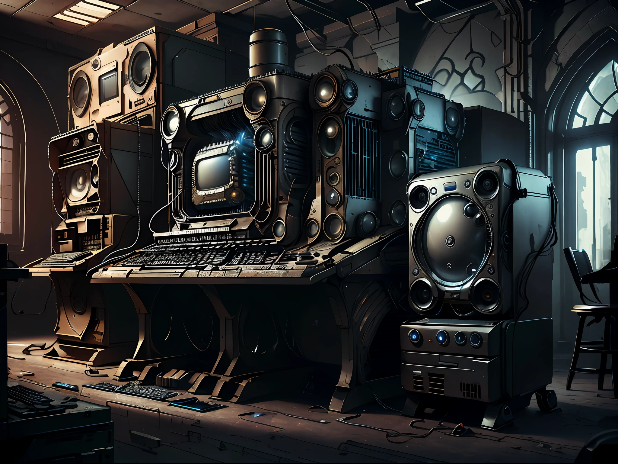 a robot repairing a super computer. artstation. hyper real. 3d render. --auto