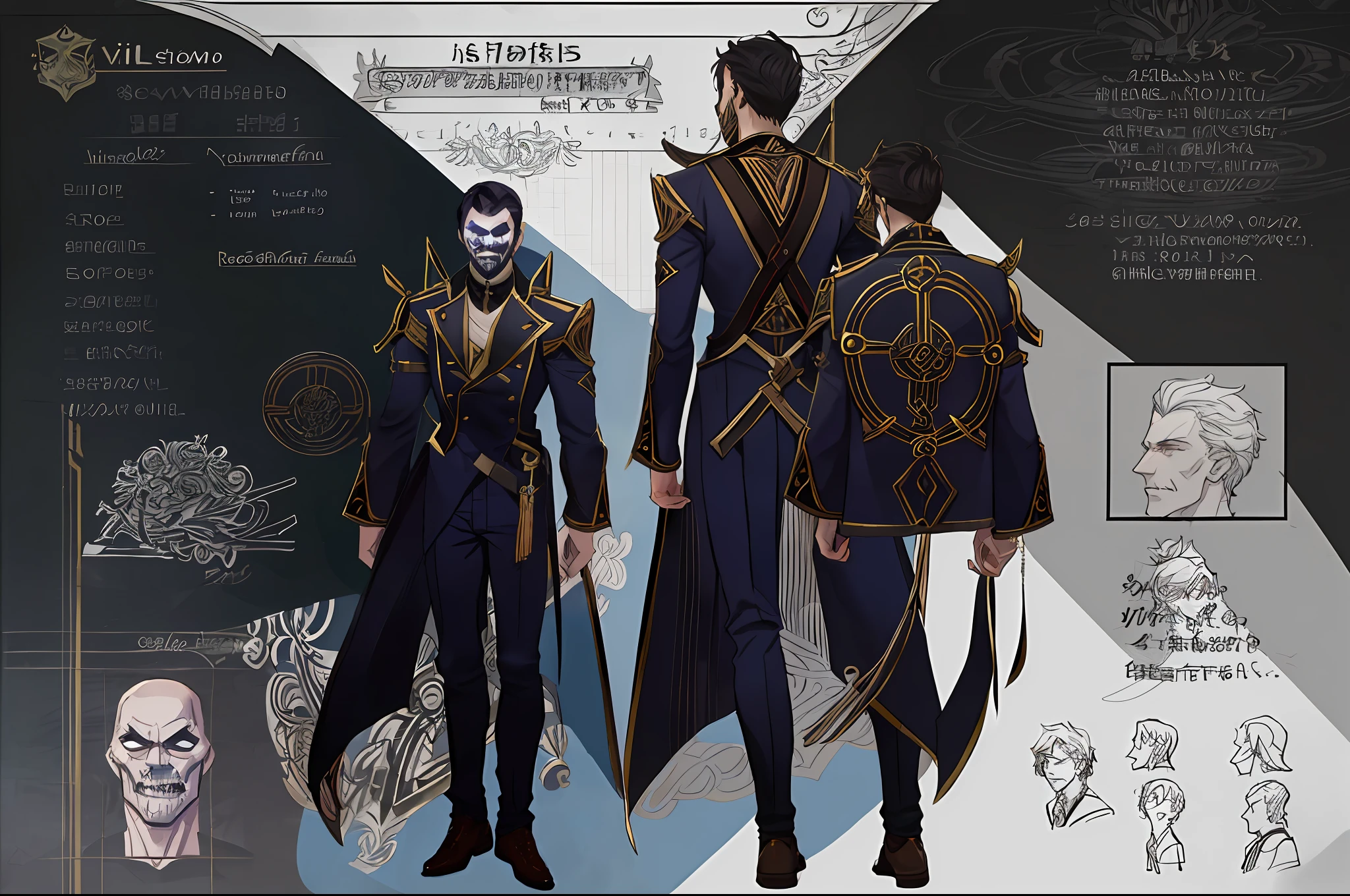 (CHARACTERSHEET:1) (MULTIPLE VIEWS FULL BODY UPPER BODY REFERENCE SHEET:1) (A male character that was mistaken as a Villain and Got a Redemption:1.3),"The Mistaken Fear"