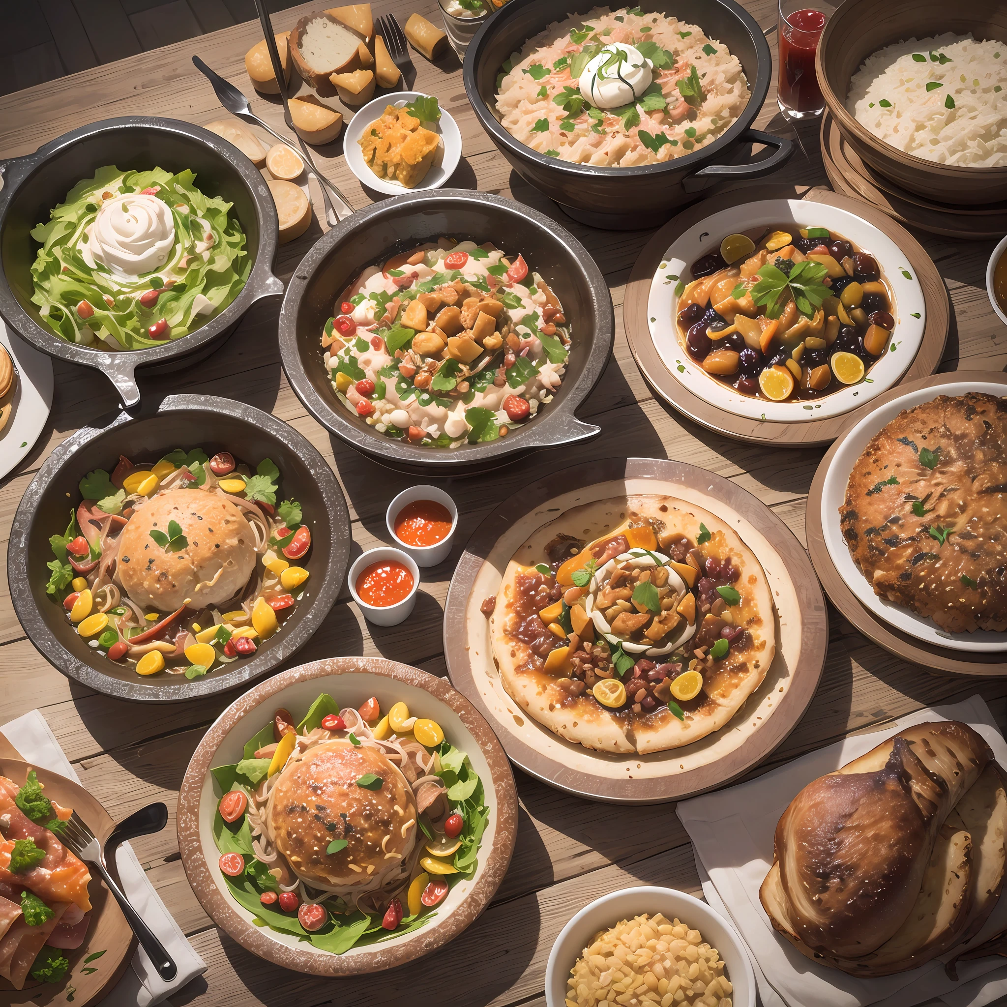 A table full of  buffet. professional food photography. --auto --s2