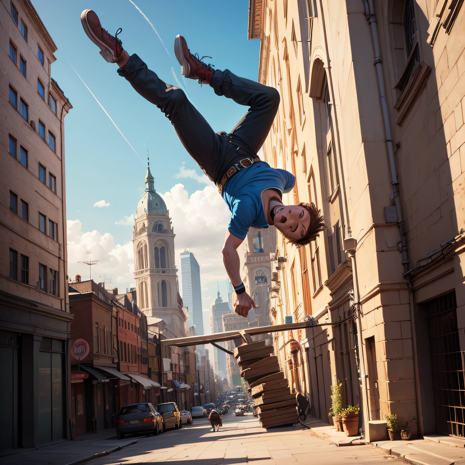HD man falls from a height --auto