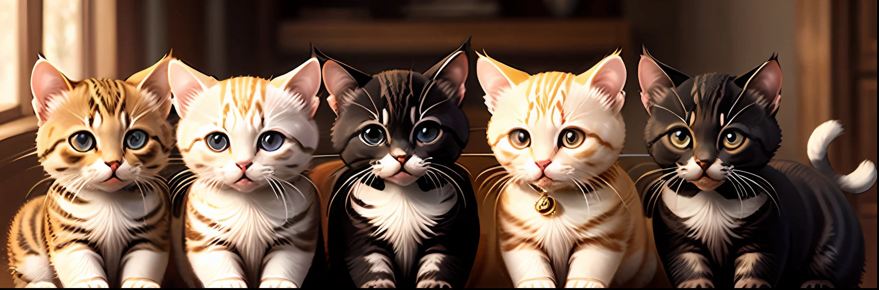Kittens、The gold、necklace、8k、high picture quality --auto