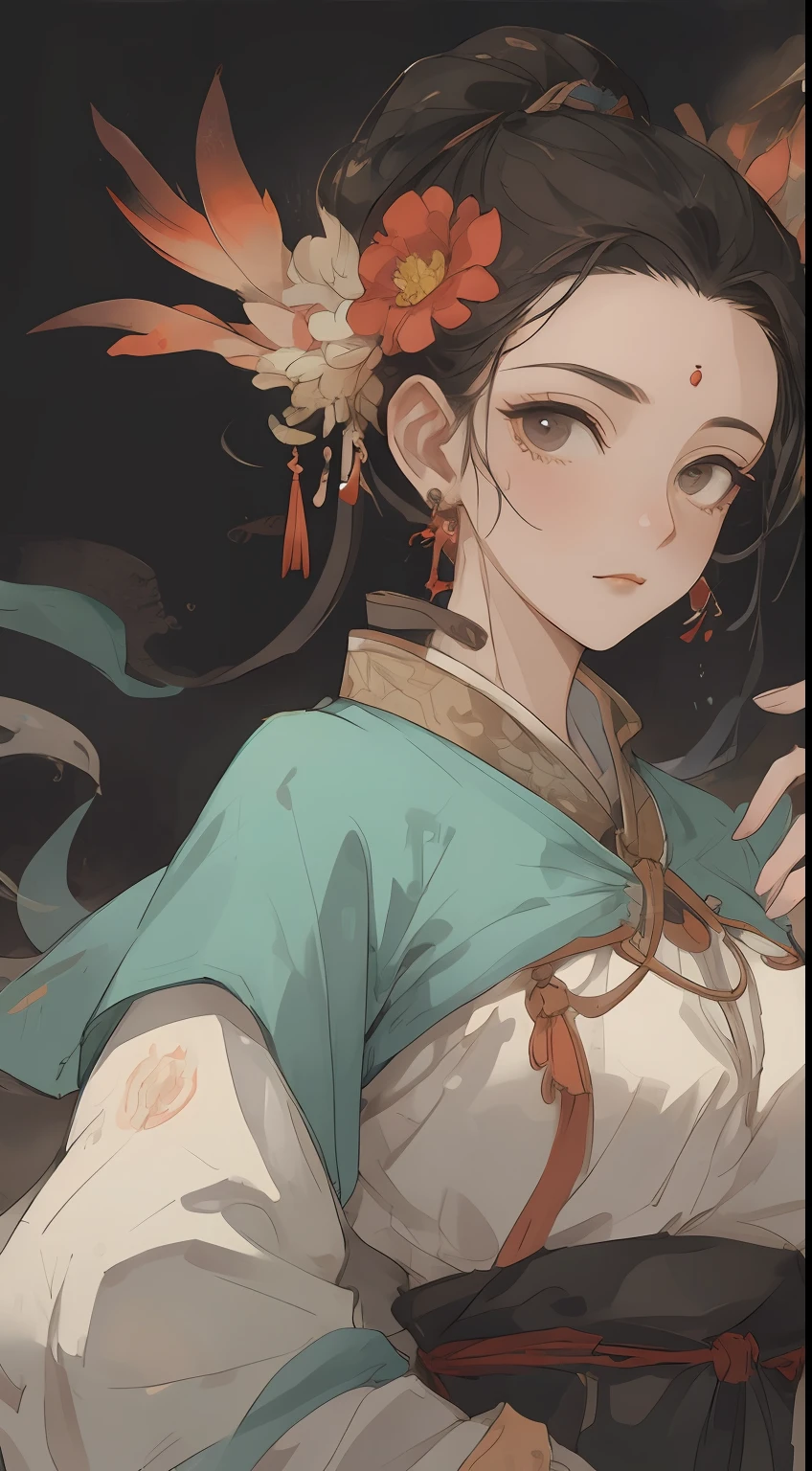 A Girl, Ancient Chinese clothing, total body, sunrays, Clear face, clean white background,fior,yun, master masterpiece, super-detail, epic composition, UHQ, high quallity, extremely detailed, official arts, 制服 8k 壁纸, super-detail, 32k