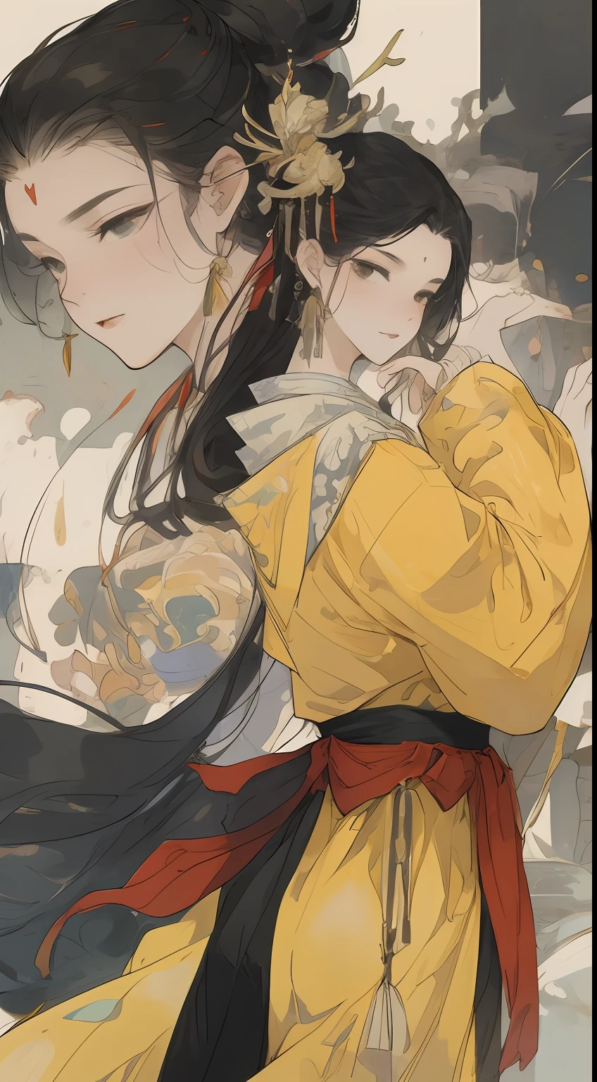 A Girl， Ancient Chinese clothing， total body， sunrays， Clear face， clean white background，fior，yun， master masterpiece， super-detail， epic composition， UHQ， high quallity， extremely detailed， official arts， 制服 8k 壁纸， super-detail， 32k