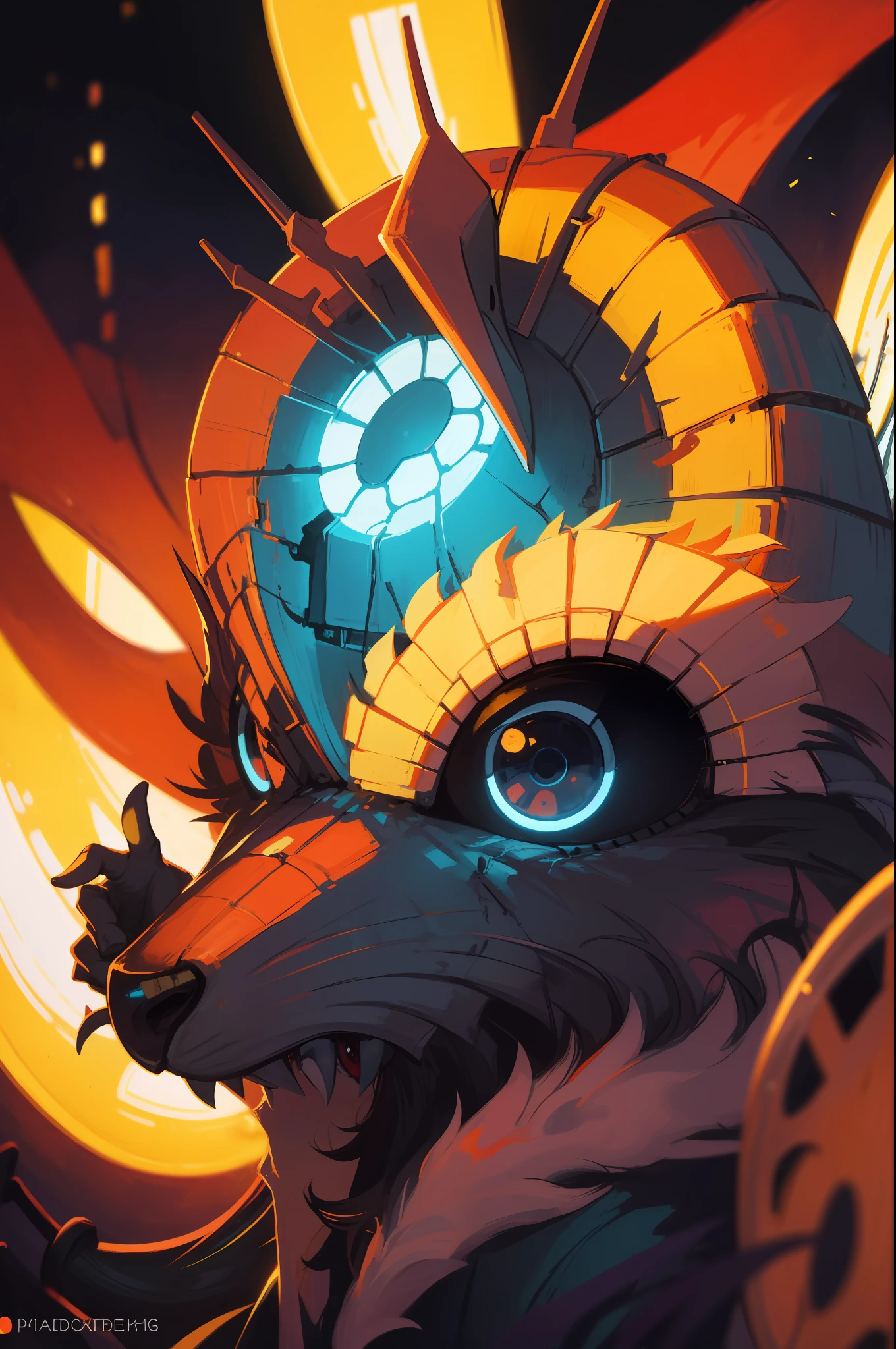 Masterpeace, BestQuality,machine,creature , auto, auto, Bright colors, volume lighting, best shadows, Shallow Depth of Field, (Top quality, amazing details: 1,25), Brilliant Colorful Paintings, fancy, magic, flicker, Glare, neon garland, 8k