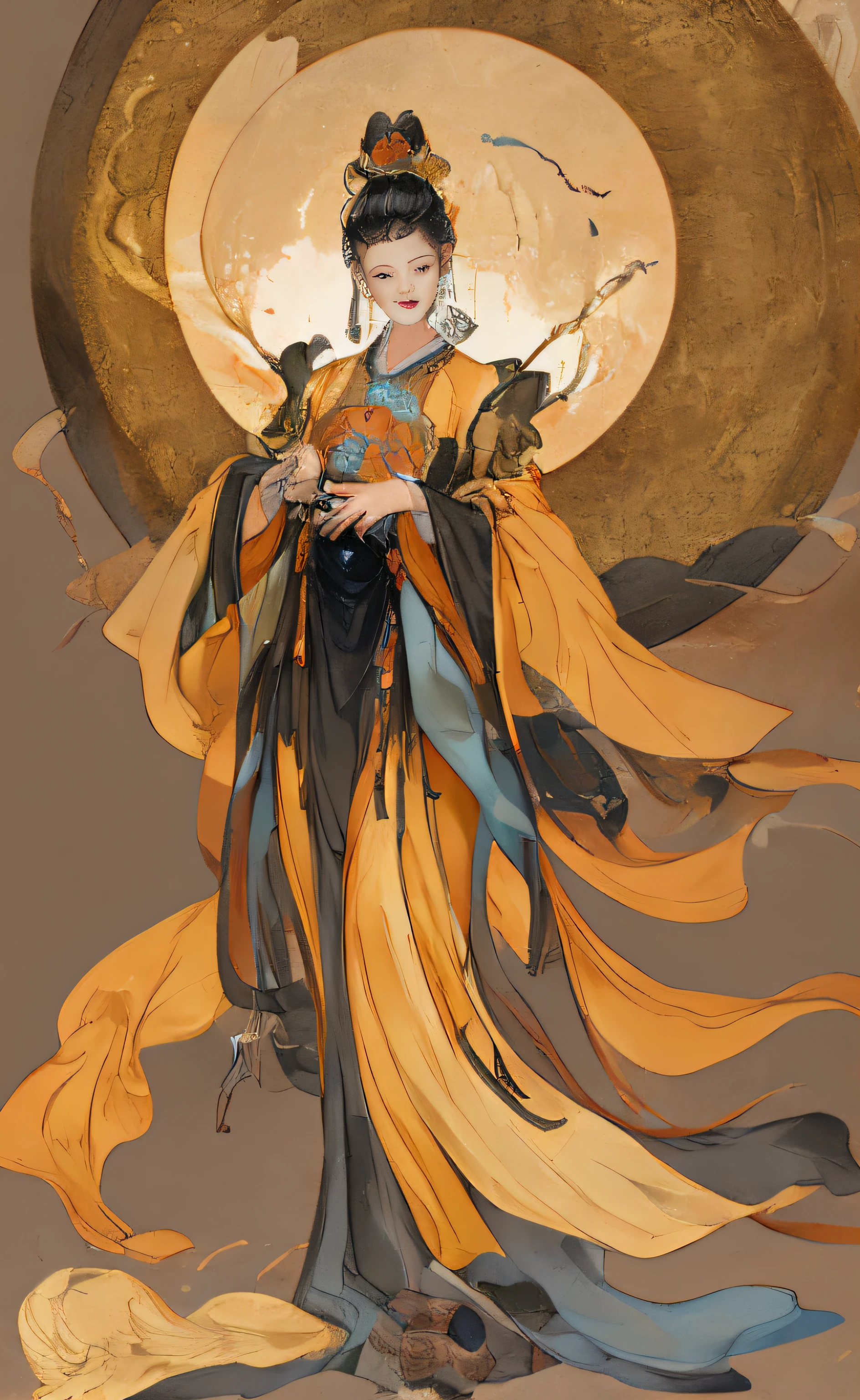 A girl, ancient Chinese costume, whole body, sunshine, clear face, clean white background, masterpiece, super detail, epic composition, ultra HD, high quality, extremely detailed, official art, uniform 8k wallpaper, super detail, 32k
