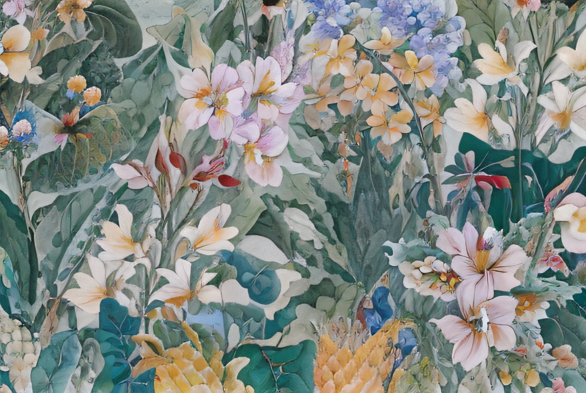 There is a wallpaper,There is a bouquet of flowers on it, flowering pineapples and orchids, botanicals, botanical, tropic plants and flowers, tropics, tropicalism, tropics, tropical mood, floral wallpaper, tropical flowers, botanical artwork, flowering pineapples, flowery wallpaper, watercolor artwork of exotic, blooming tropical flowers, (tropicalism), high quality wallpaper, botanical print