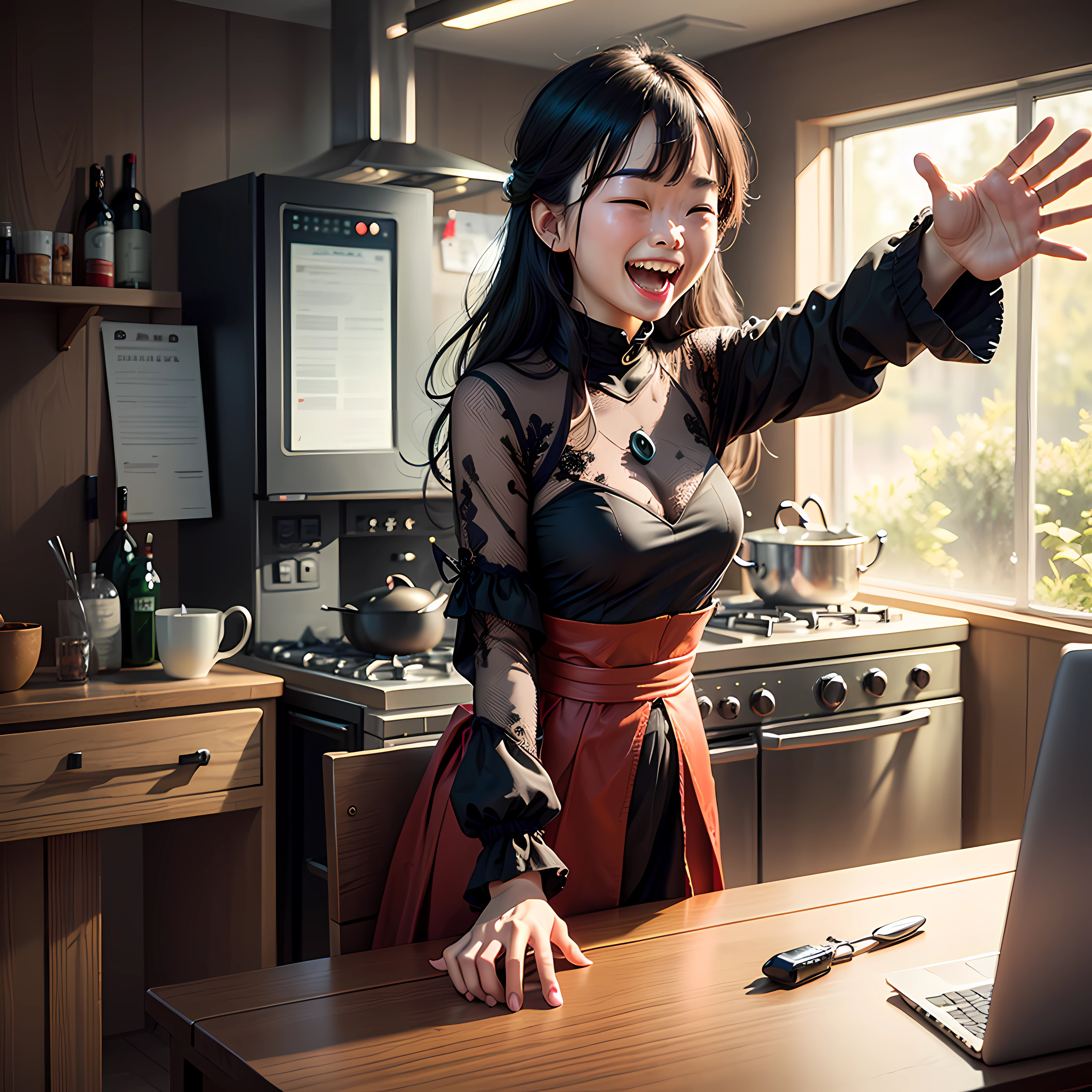 One hand propped up on the edge of the metal table，An extremely complicated laugh came out。 --auto