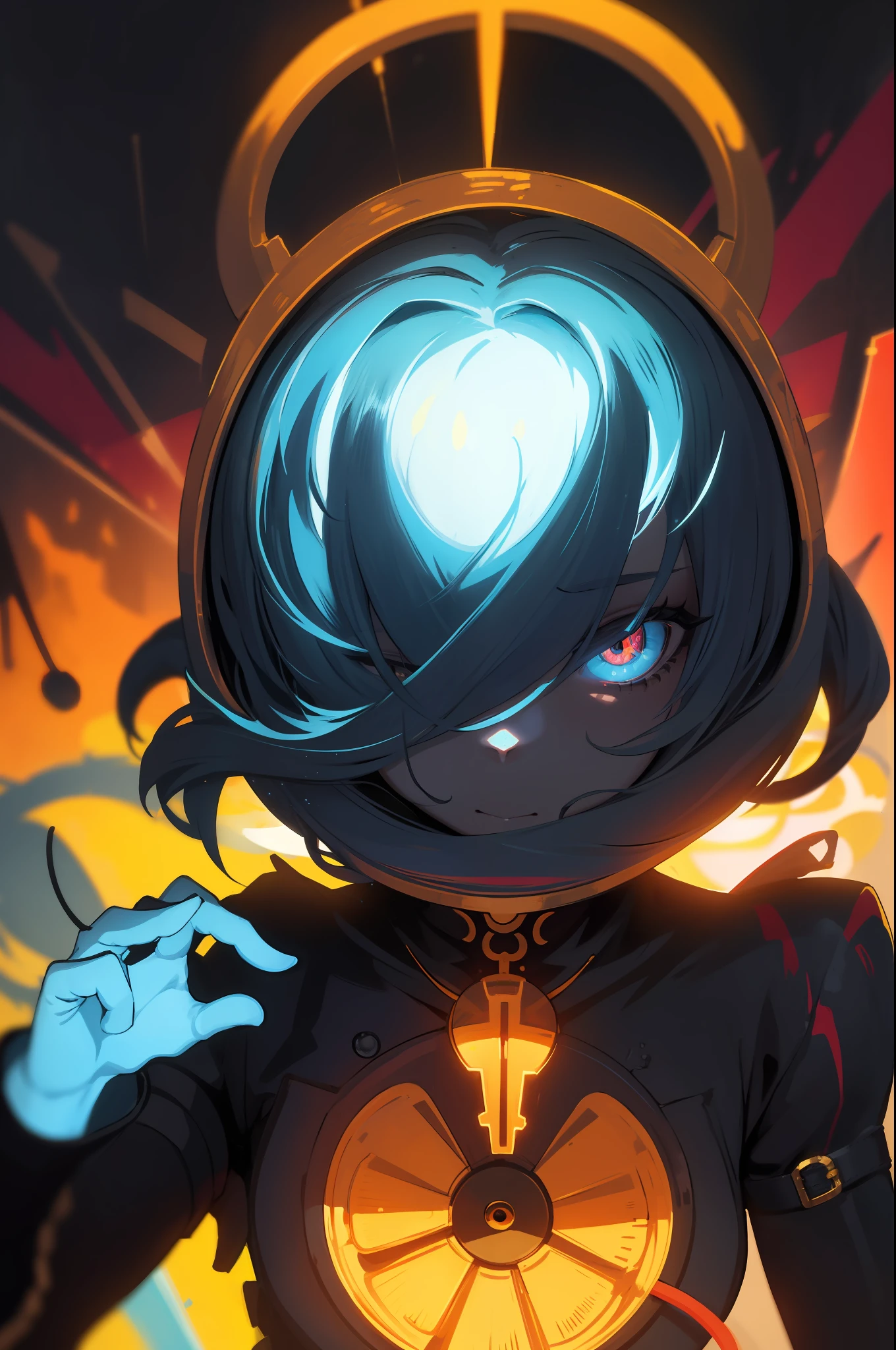 Masterpeace, BestQuality,machine,creature , beauty, rockstar, lock, steeply, That's perfect, epic, Bright colors, volume lighting, best shadows, Shallow Depth of Field, (Top quality, amazing details: 1,25), Brilliant Colorful Paintings, fancy, magic, flicker, Glare, neon garland, 8k