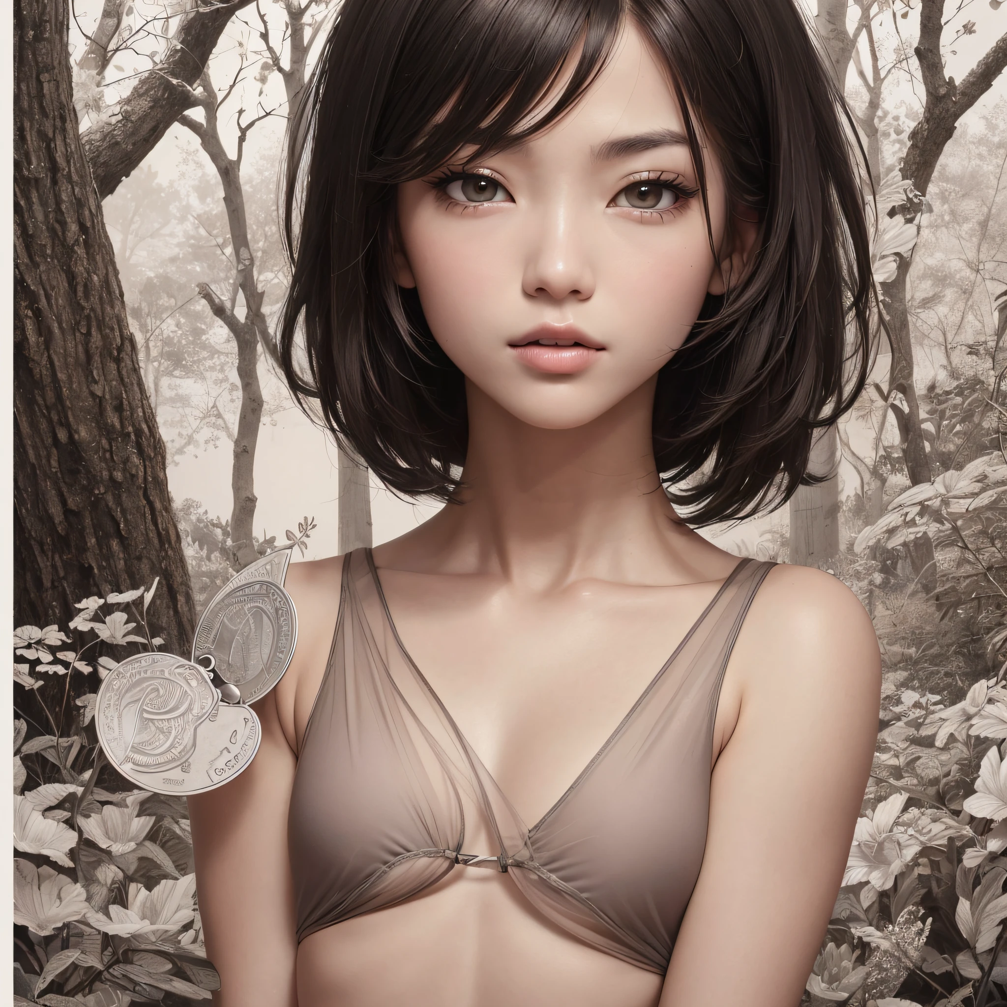 (by Yuko Higuchi, 1.4)， Yuko Higuchi，(By Yoh:1.2)，(master masterpiece，best best quality，Official fine art，beauty and aesthetics:1.2)，(Hyper Detail)，（(Clear skin color tong，Looming internal structure:1.1)）（(Inch hair is short，Short beard stubble:1.1)）（(bobed hair，brush cut，32岁muscle man:1.1)）Finely detail，best illustrations，Hand drawn high quality，(High Contrast)，(Clean lines:1.3)，(arte de linha)，Line Drawing，(Complex lines)，Ligne Claire，s fractal art，stroke，ukiyoe style，(full body portrait，No pants on，extreme close up:1.1)，(muscle man，Wear only a pair of skin-colored transparent thongs:1.1)(He was surrounded by dead trees:1.1)，The perfect facial features of a supermodel，full body showing(Short hair，Bearded stubble)，Corpose MONEY BOY，Surround composition，Perfect pectorals and abs，mysterious night，Extremely provocative and sexy(increased detailing)，(Detailed background:1.2)，(cores、)，great resolution，Extreme detail（(Clear white thong:1.1)） --auto