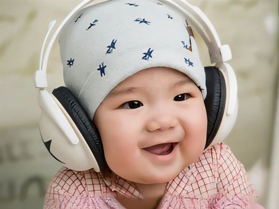 Wear headphones，Smiling  sitting on bed, with headphones, wearing headphones, with headphones, listening to music, headphones on head, wearing headset, vibing to music, he has headphones, headphones on his head, fashionable, wearing headset, wearing modern headphone, headphones on, listening to godly music, happy chilrphones