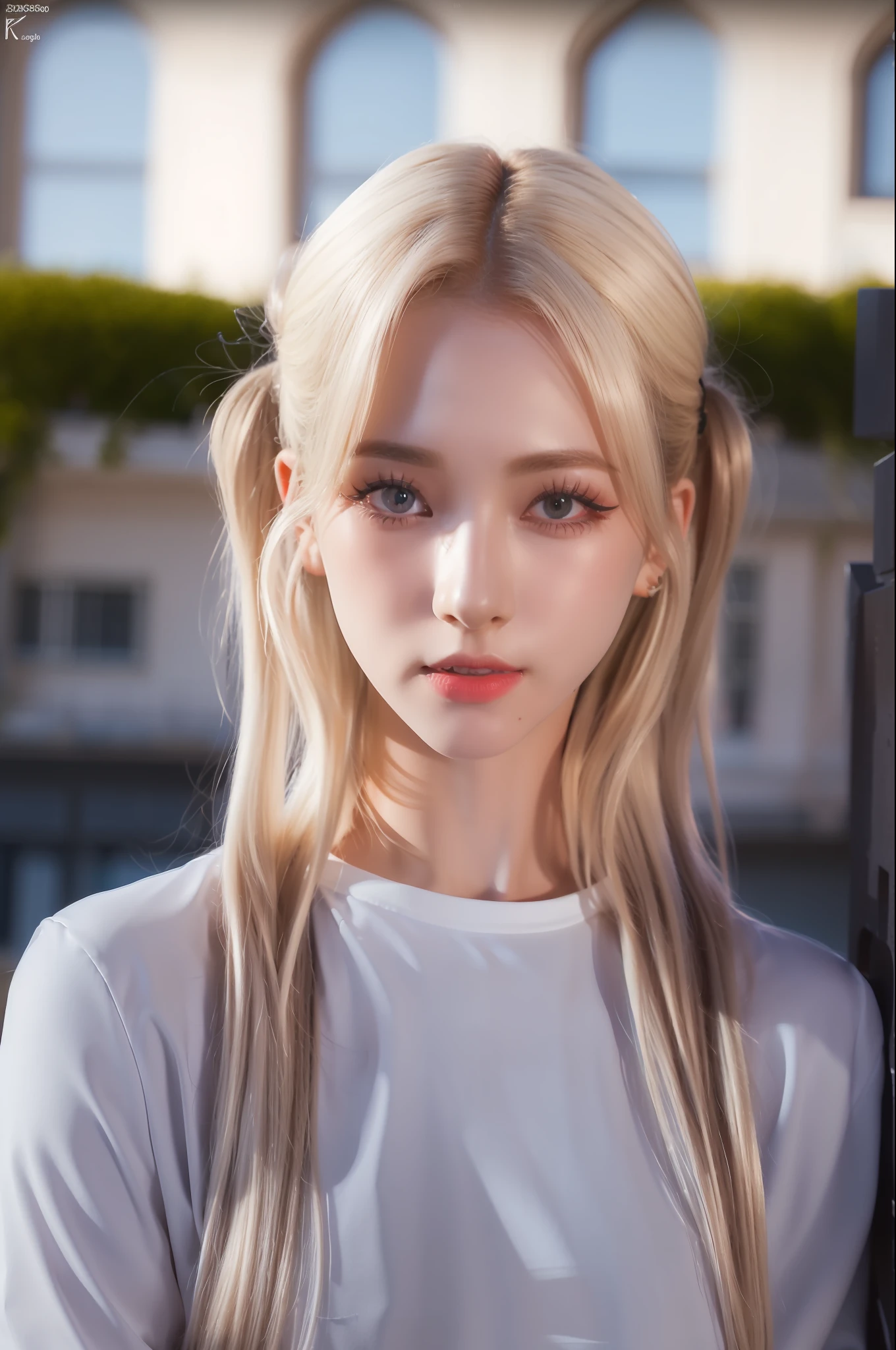 (8k, 4k, best quality, highres, ultra high res:1.1), (masterpiece, realistic, photo-realistic:1.1), 1girl,  face, close-up, twintails, blonde hair, black eyes, red lips,  (looking at viewer:2), absurdly long hair, long eyelashes, eyeshadow,  small face, big eyes,
bare shoulders,
high contrast,