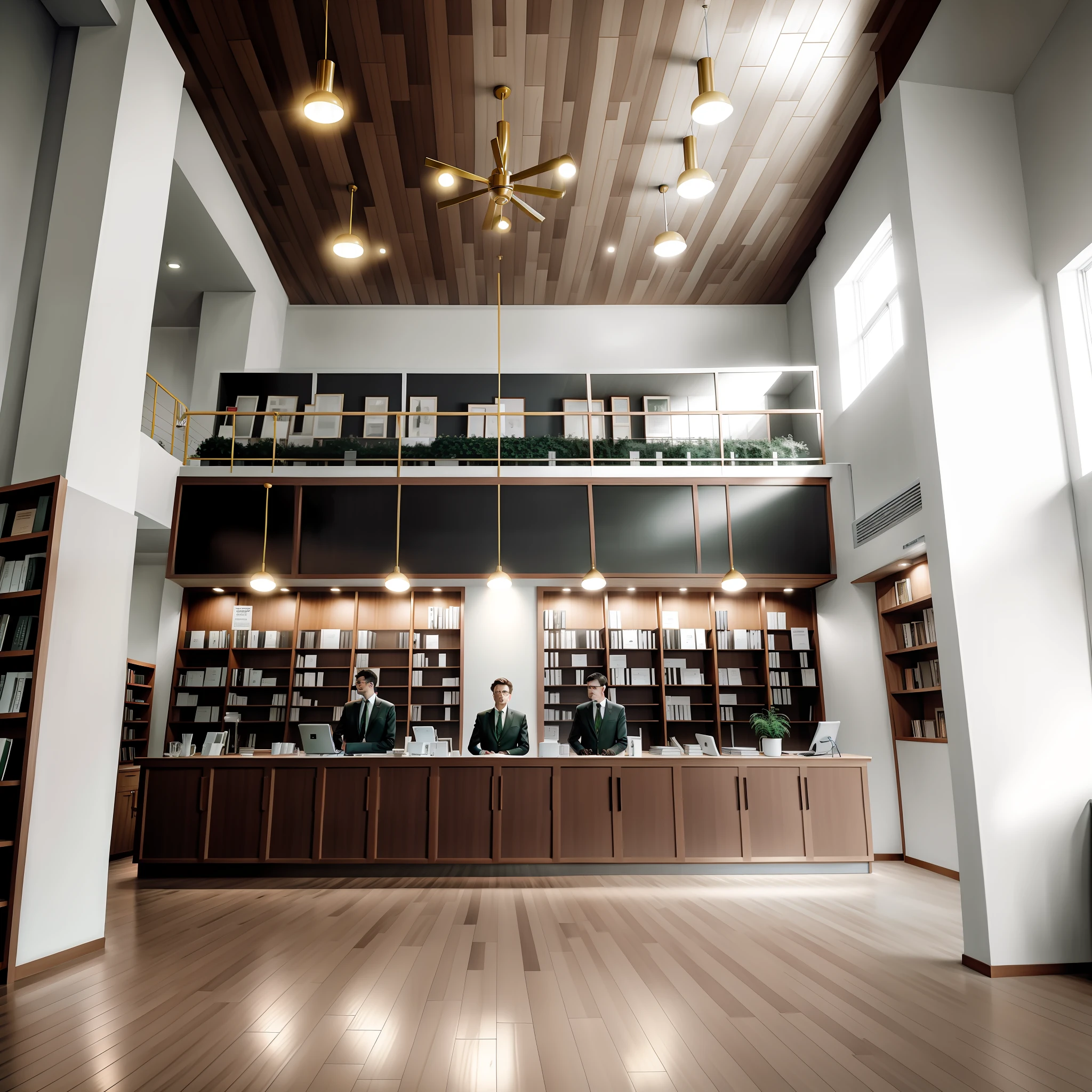 ohwx, library, realistic, bright, wide angle view, spot light, high light, wooden floor, white ceiling, trees, green, plants, the interior of a bookstore with shelves and lights, in the style of white and green, post-minimalist structures, craftcore, large-scale muralist, lively tableaus, subtle, earthy tones, mingei, raw, 4k, 8k, fuji film, super detail