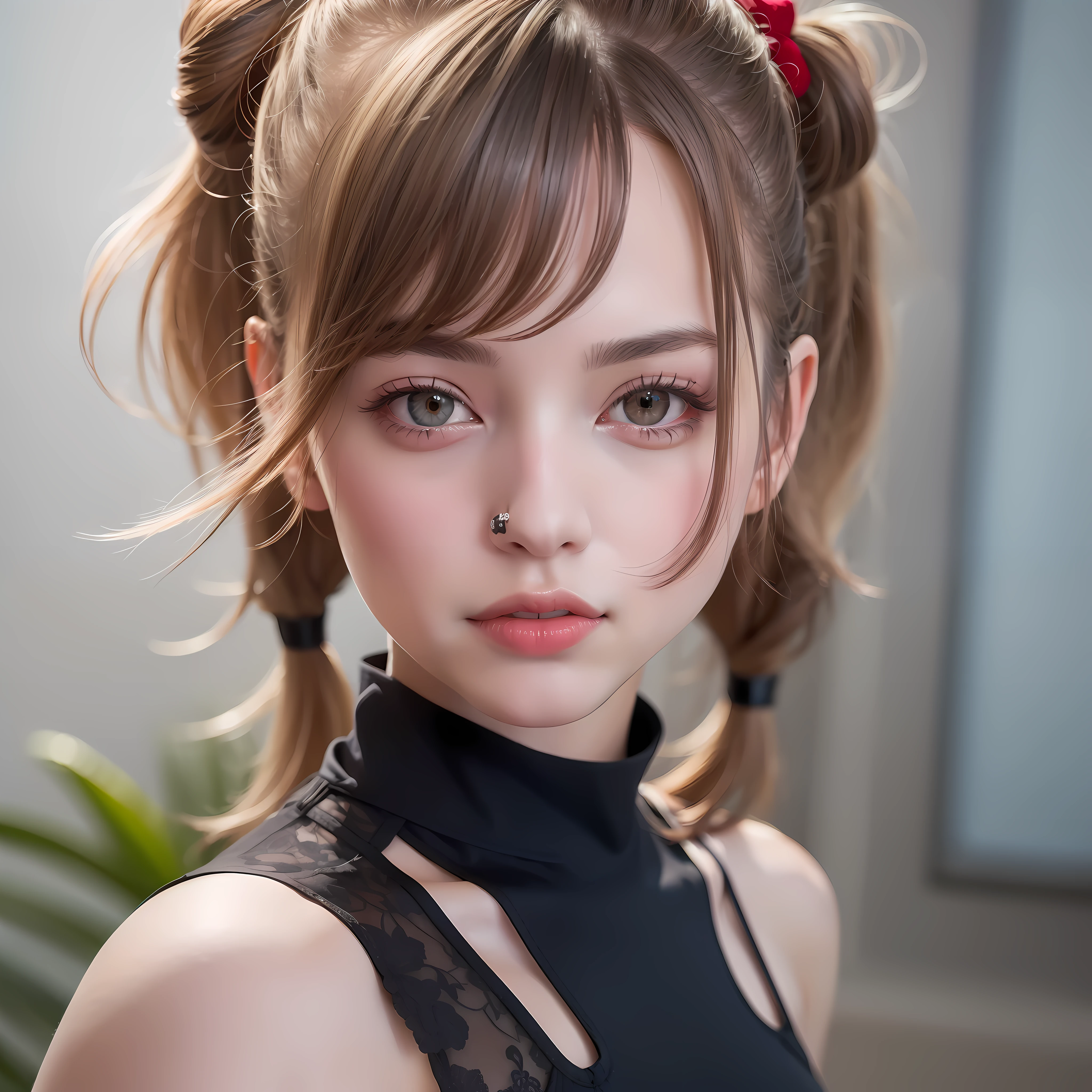 (8k, 4k, best quality, highres, ultra high res:1.1), (masterpiece, realistic, photo-realistic:1.1), 1girl, face, close-up, twintails, blonde hair, black eyes, red lips, (looking at viewer:2), absurdly long hair, long eyelashes, eyeshadow, small face, big eyes,
bare shoulders,
high contrast,