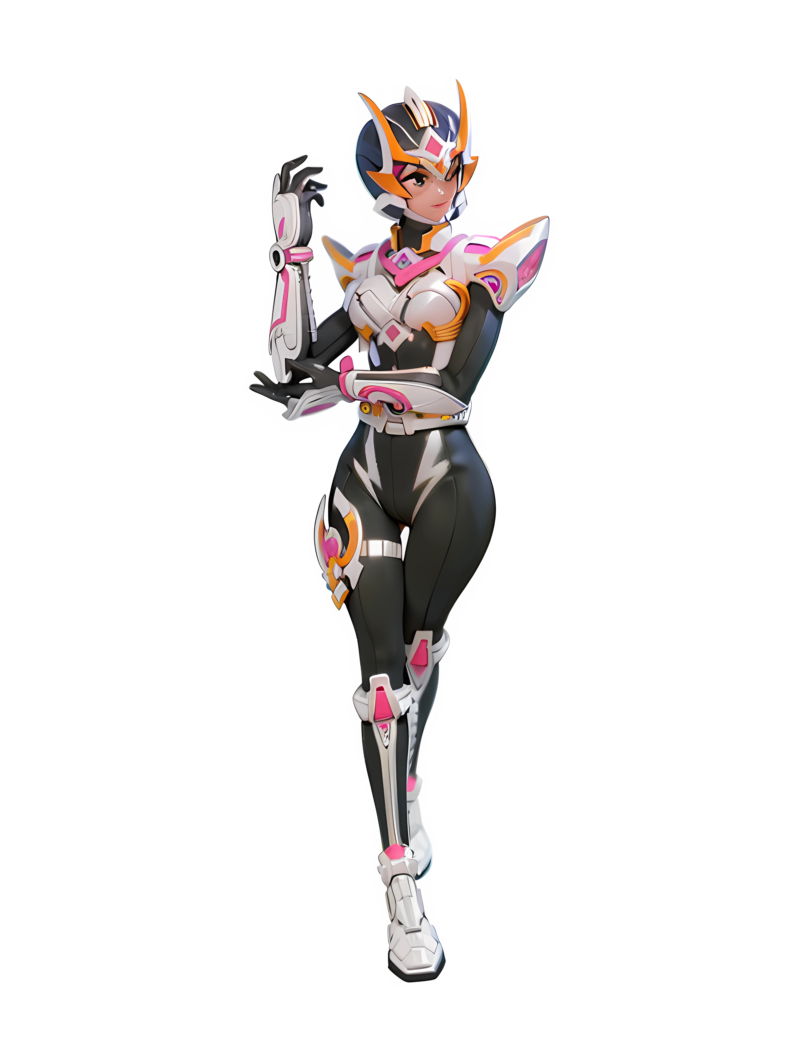 3D二次元，sci fi，warriorgirl，Accentuates the armor nanotexture，Accentuates the reflective texture of the armor，Accentuates the reflective texture of the tights，Accentuate the gel suit texture of tights，Highlight mask translucent，Highlight the cuirass video translucent