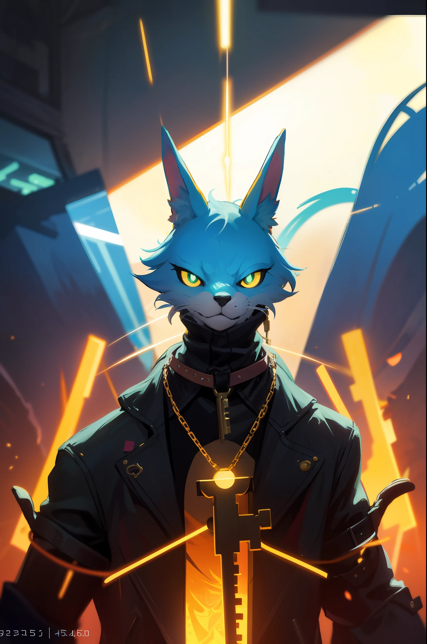 Masterpeace, BestQuality,machine,creature,The key, passkey, lightning, neon light beams, beauty, rockstar, lock, steeply, That's perfect, epic, Bright colors, volume lighting, best shadows, Shallow Depth of Field, (Top quality, amazing details: 1,25), Brilliant Colorful Paintings, fancy, magic, flicker, Glare, neon garland, 8k