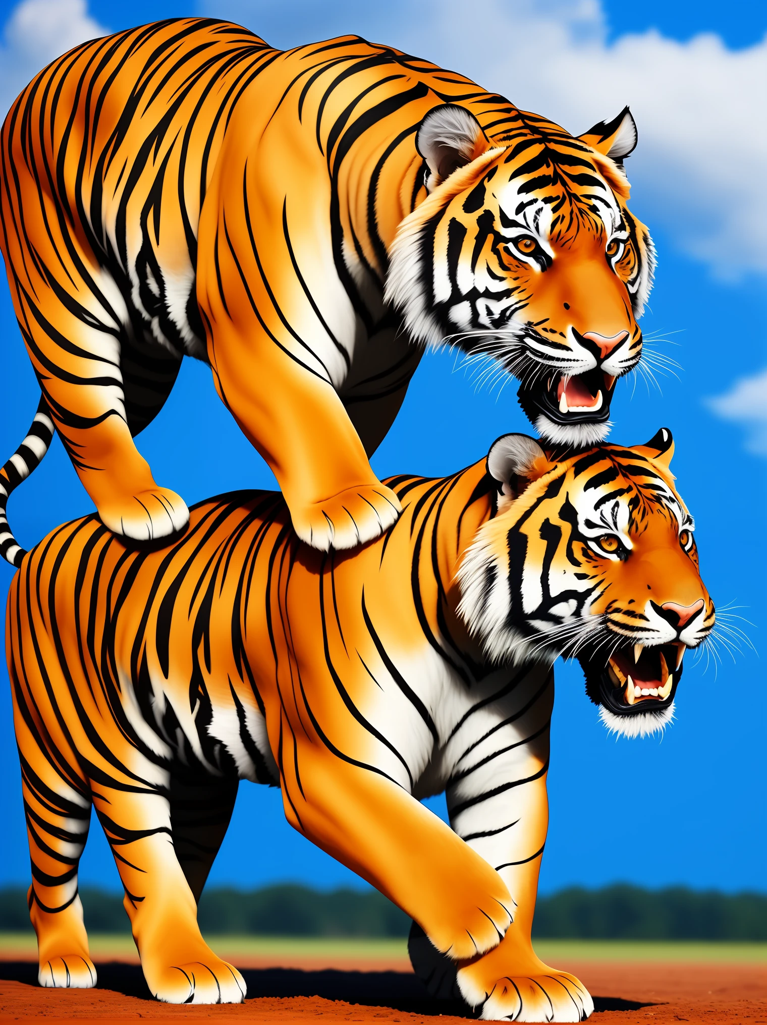 A tiger made of metal