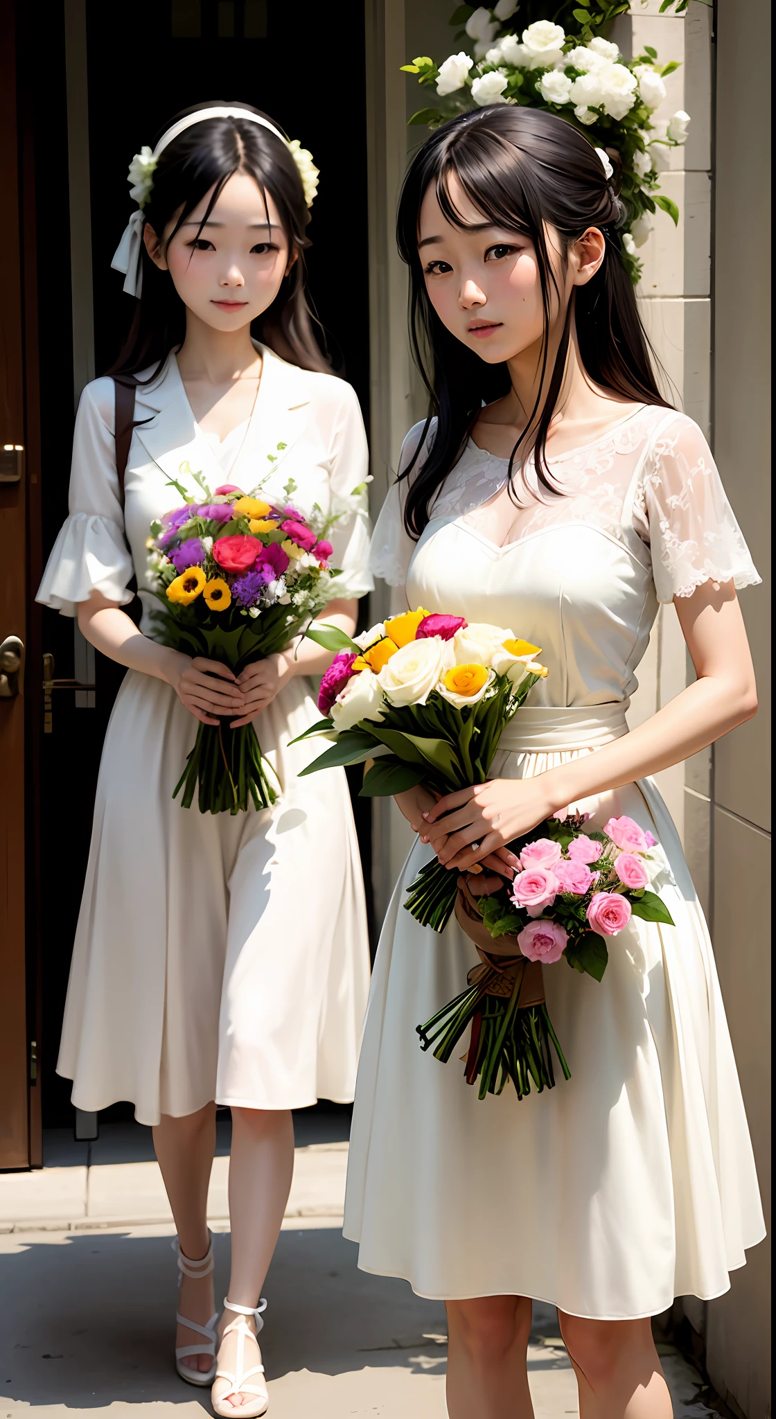 Holding a bouquet、The girls、 --auto