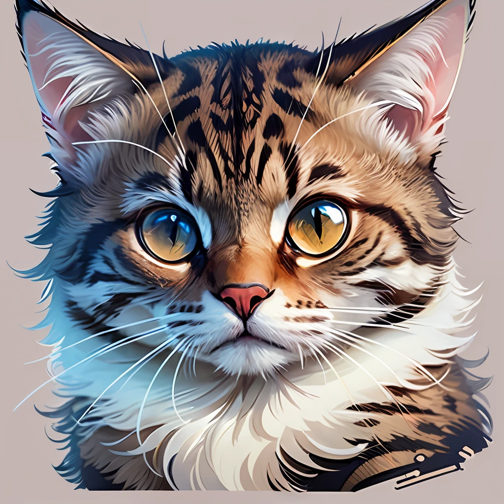 flat vector graphic logo of cat, very minimal --auto --s2