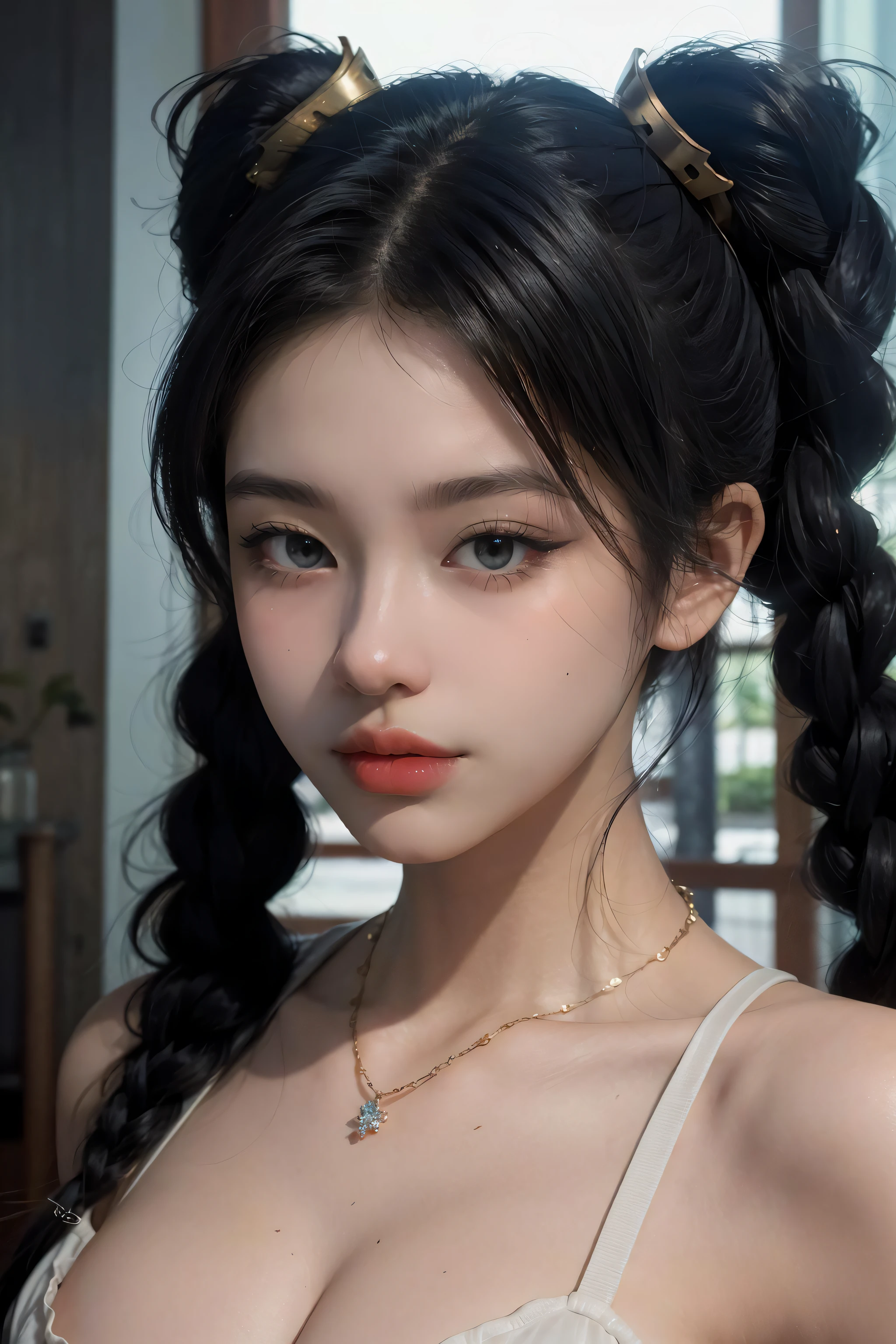 1girl, fashion photo shoot, ,snapshot aesthetic, transparent/translucent medium, y2k aesthetic,(dramatic lighting:1.4), sharp focus, volumetric fog, 8k UHD, high quality,blue and orange tone impression, masterpiece,ultra realistic,32k,extremely detailed CG unity 8k wallpaper, best quality,(winter day ),lady ,necklace ,eardrop, Ha Long Bay, Vietnam, ( Neon Mixing and matching different shades of the same color ) , dark blue hair hair twin tails ,, Angkor Wat, Creature, Braided crown, bracelets