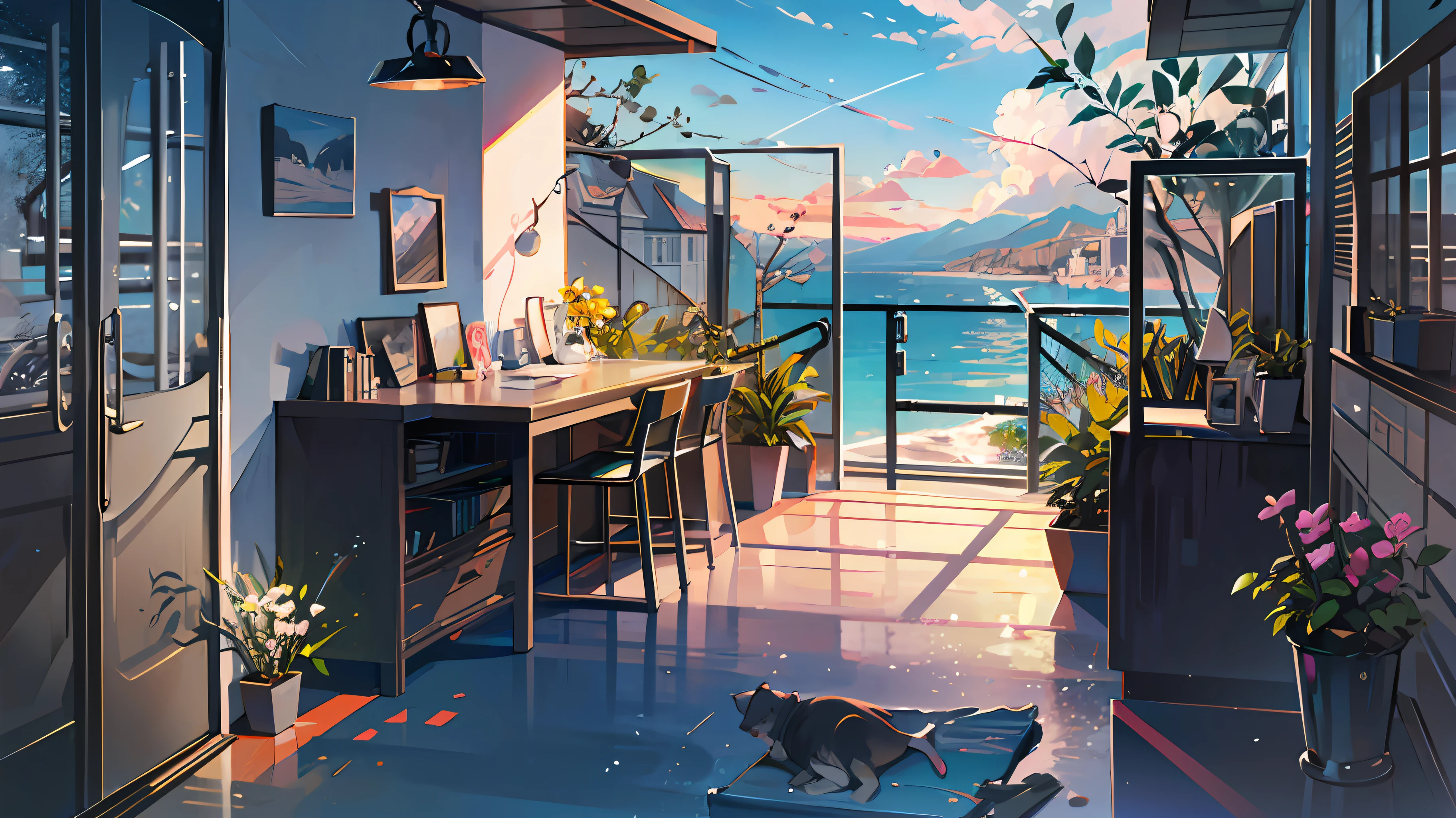 The healing cute style of natural scenery, the cute animal image with thin-rimmed metal-framed glasses, the warm and bright sunny atmosphere in the background, and the beautiful scene of leisure. --auto --s2