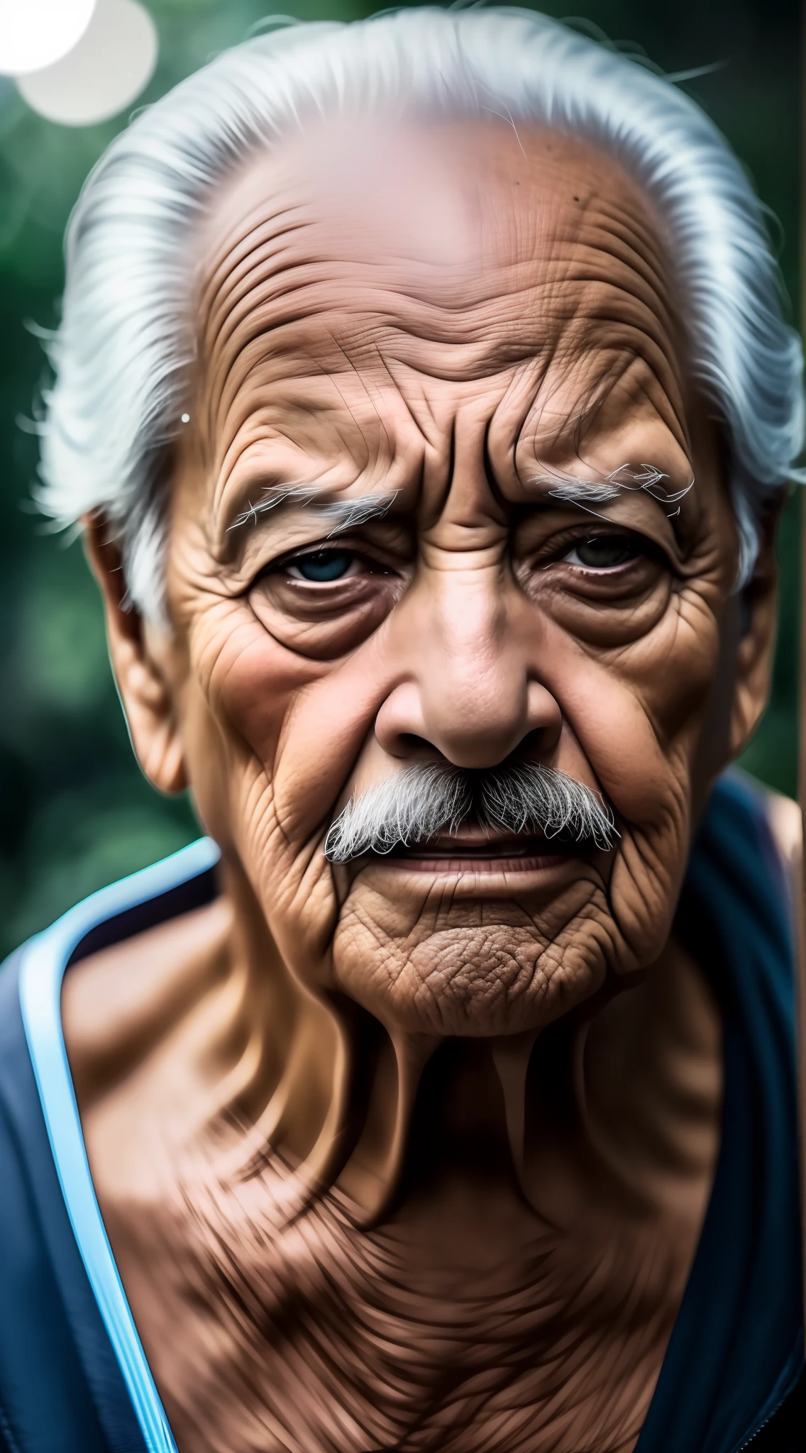 Camera away, (focus sharp:1.2), uma foto premiada de um velho sofrido, idoso, old man, drops of water, expression of tiredness, noventa anos de idade, tempestade do lado de fora, lightning backlighting, , linhas no rosto, rugas, pele extremamente detalhada, tristeza, pele morena, hopelessness, olhos belos e turvos, (sombras profundas:1.1), alto contraste, absurdres, 8k, (alta qualidade: 1.3),, artstation hd, arte conceitual, rosto e corpo detalhados, fotografia premiada, (Poor lighting-humorada:1.2), profundidade de campo, bokeh, 4K, Hdr, jacket and tie