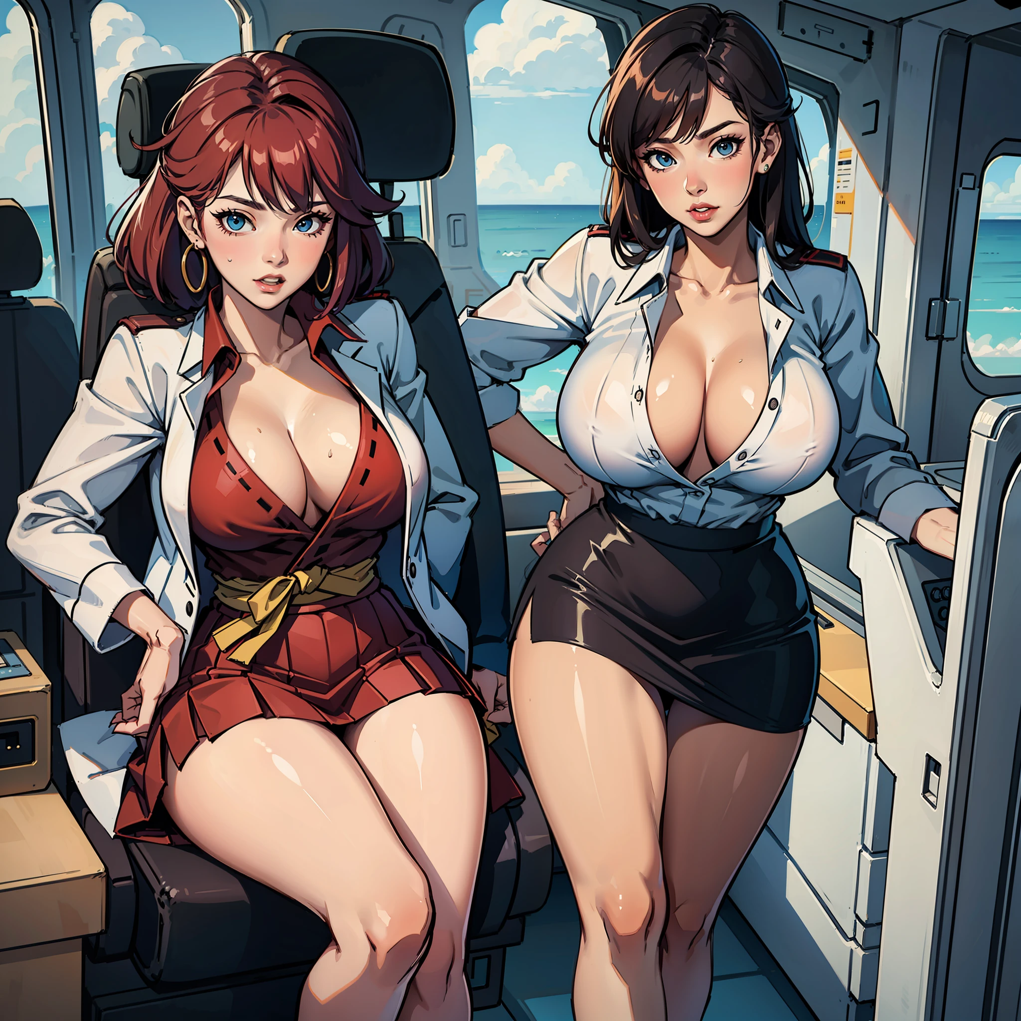 stewardess,,,Sexy Beauty,short miko skirt,fullness --auto